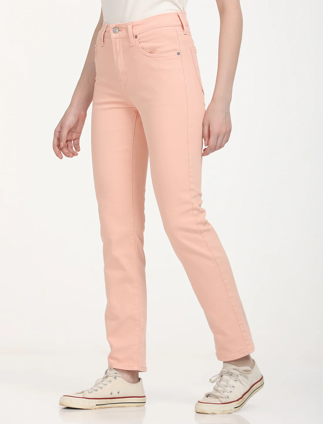 Women's 726 Peach Flared Fit Mid Rise Jeans - Image 3