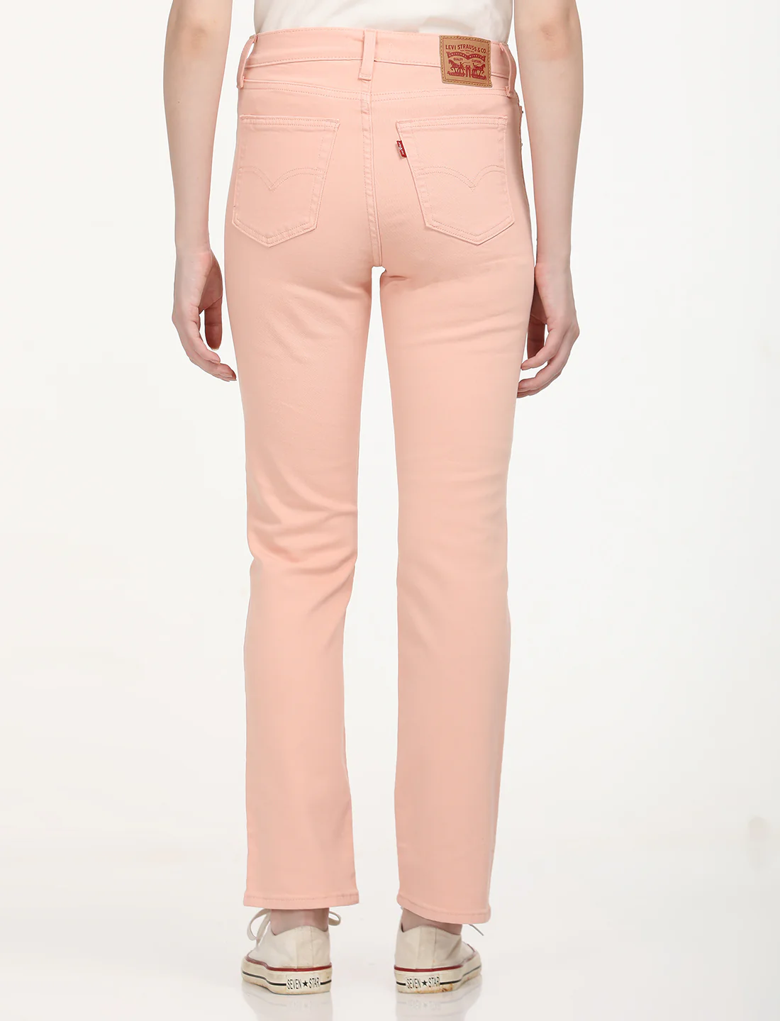 Women's 726 Peach Flared Fit Mid Rise Jeans - Image 5