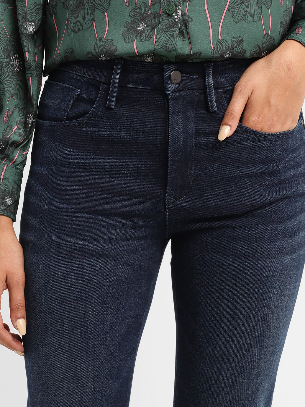 Women's Redloop 724 Blue Slim Straight Fit High Rise Jeans - Image 5