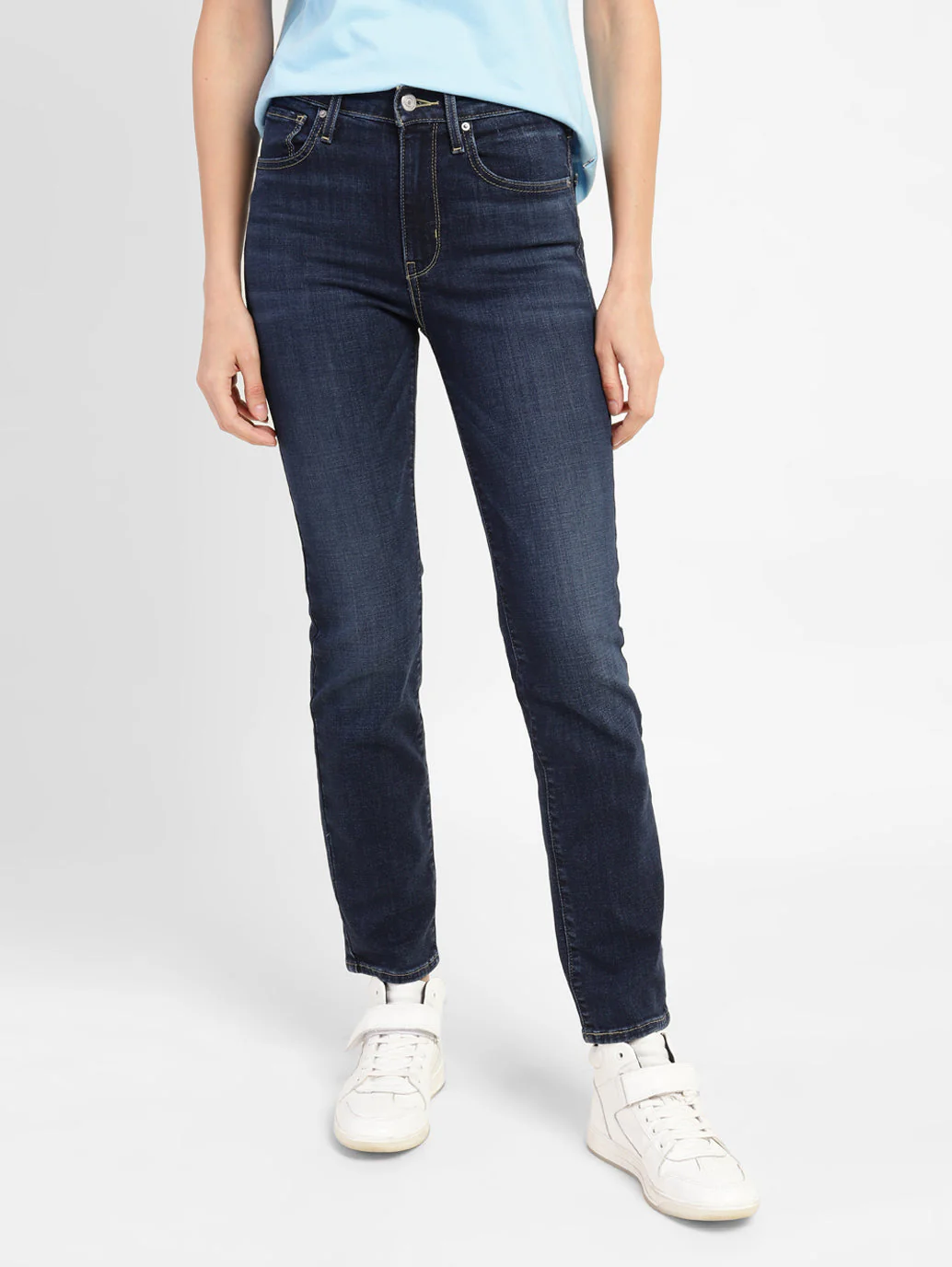 Women's 724 Indigo Slim Straight Fit High Rise Jeans - Image 2