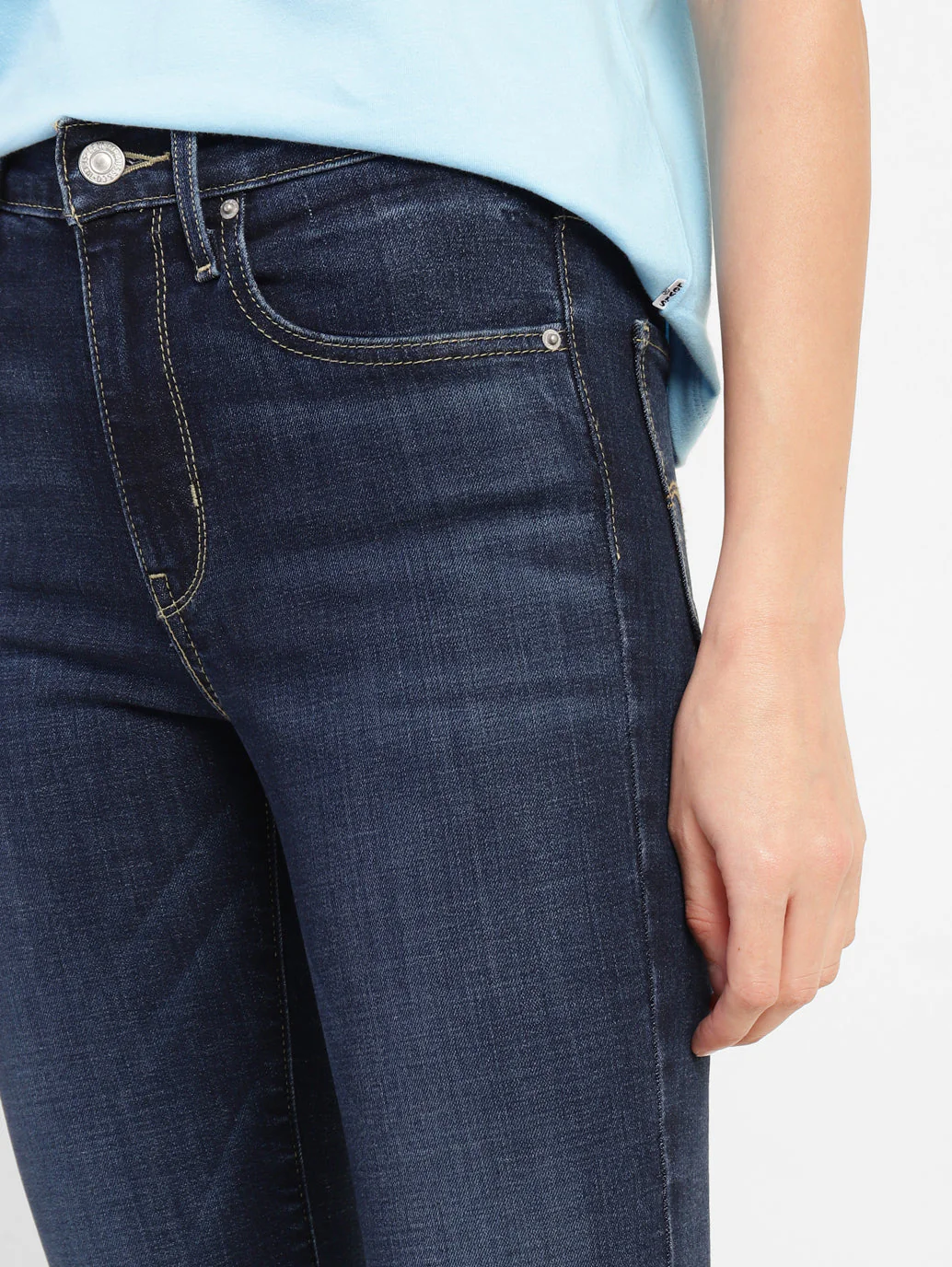 Women's 724 Indigo Slim Straight Fit High Rise Jeans - Image 7