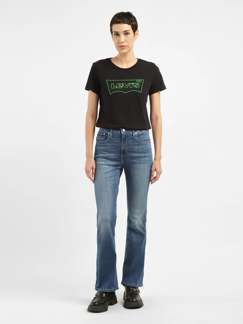Women's 725 Blue Bootcut Fit High Rise Jeans