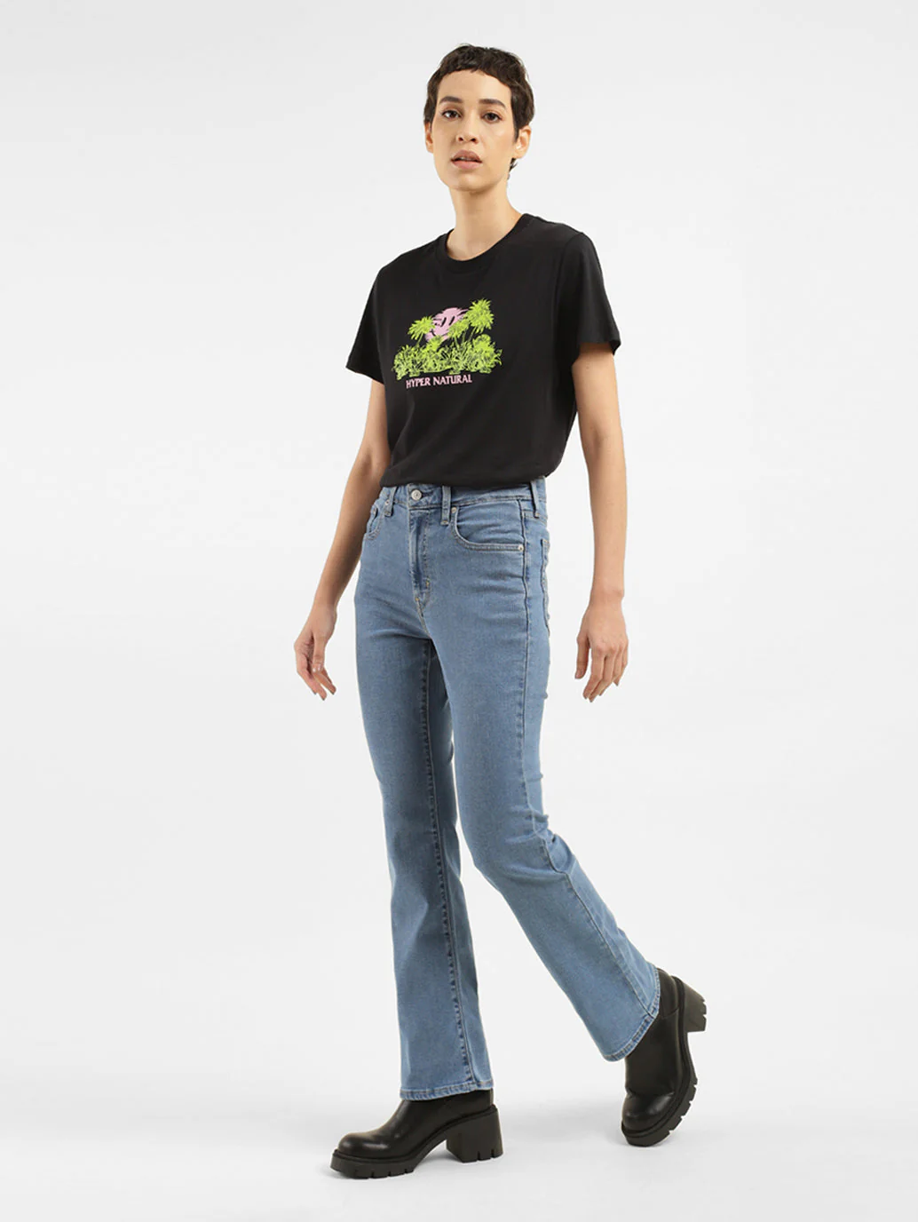 Women's 725 Blue Bootcut Fit High Rise Jeans - Image 8