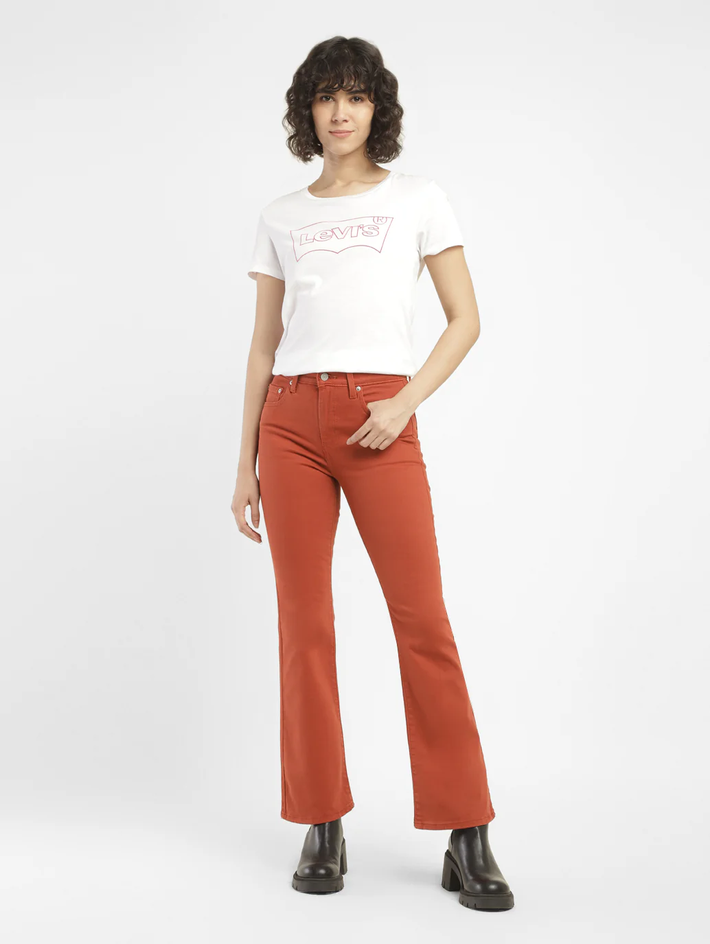 Women's 725 Orange Bootcut Fit High Rise Jeans - Image 7
