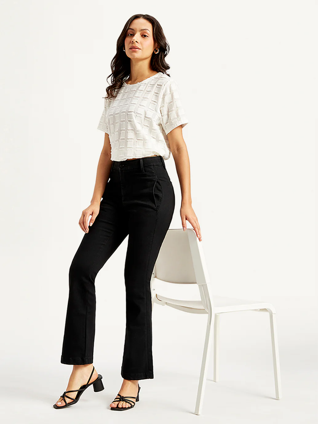 Women's Redloop 725 Black Bootcut Fit High Rise Jeans