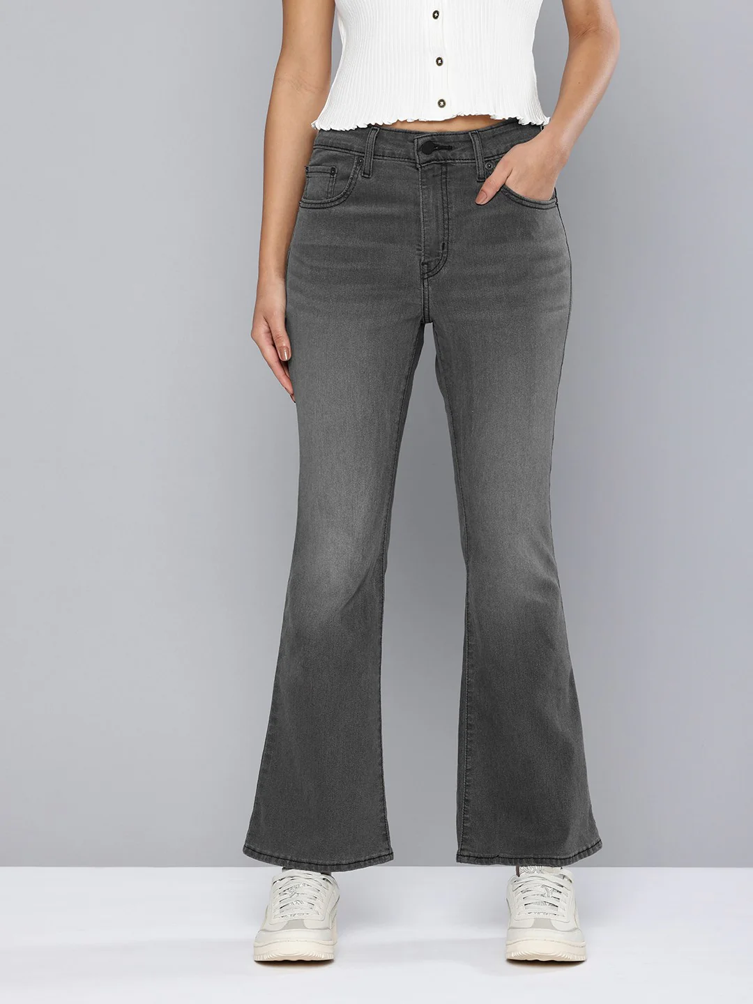 Women's 725 Grey Bootcut Fit High Rise Jeans - Image 2