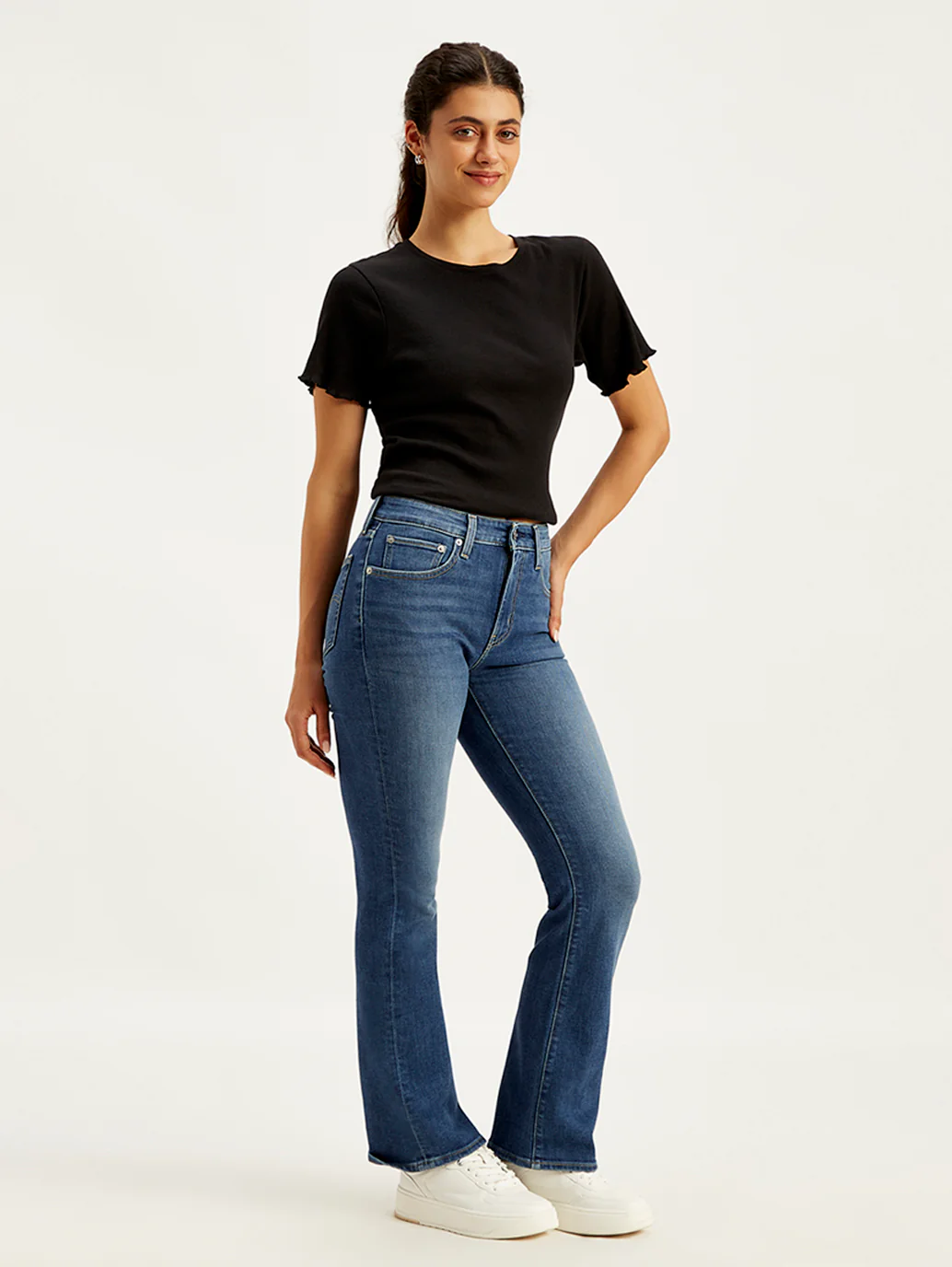 Women's 725 Blue Bootcut Fit High Rise Jeans - Image 6