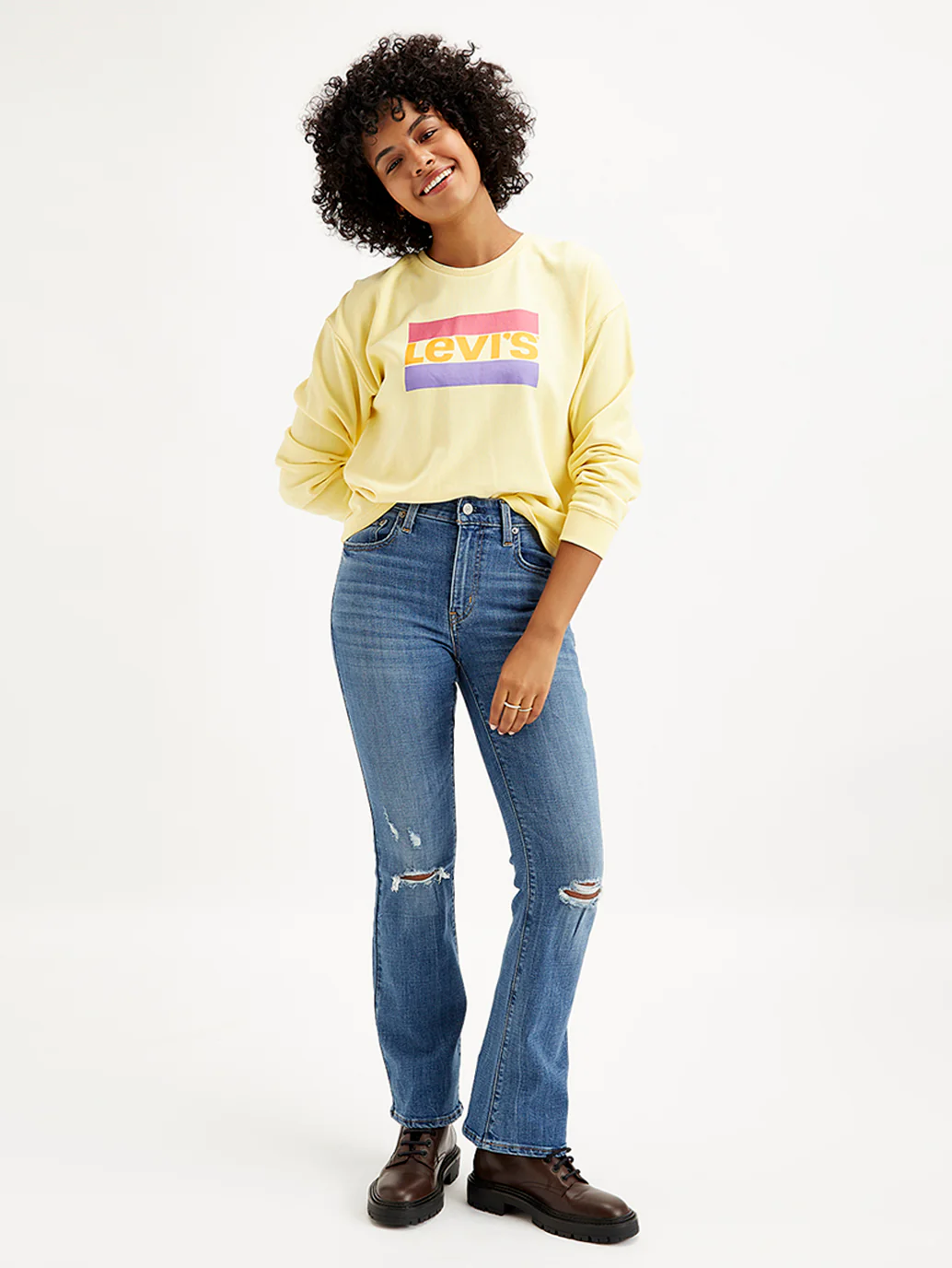 Women's 725 Blue Bootcut Fit High Rise Jeans - Image 3