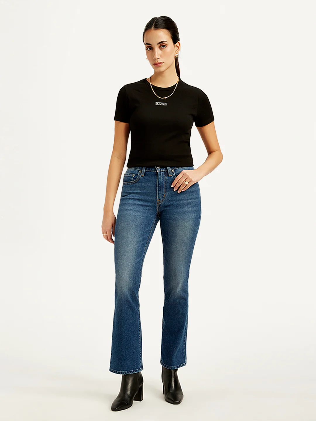 Women's 725 Blue Bootcut Fit High Rise Jeans