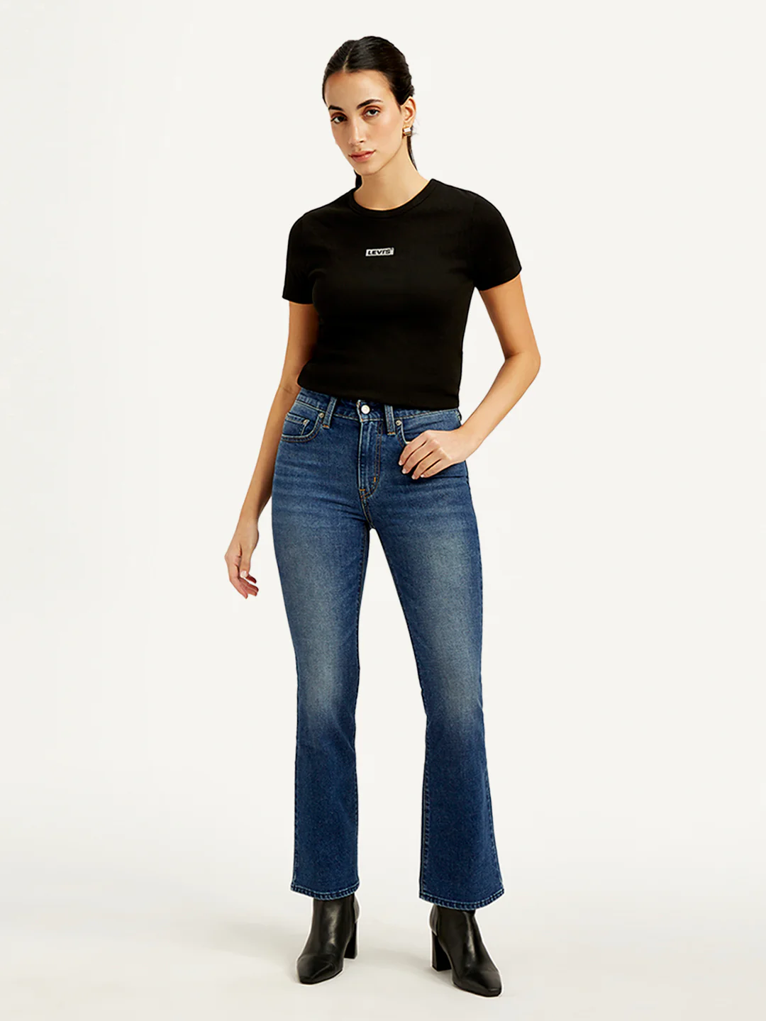 Women's 725 Blue Bootcut Fit High Rise Jeans - Image 2