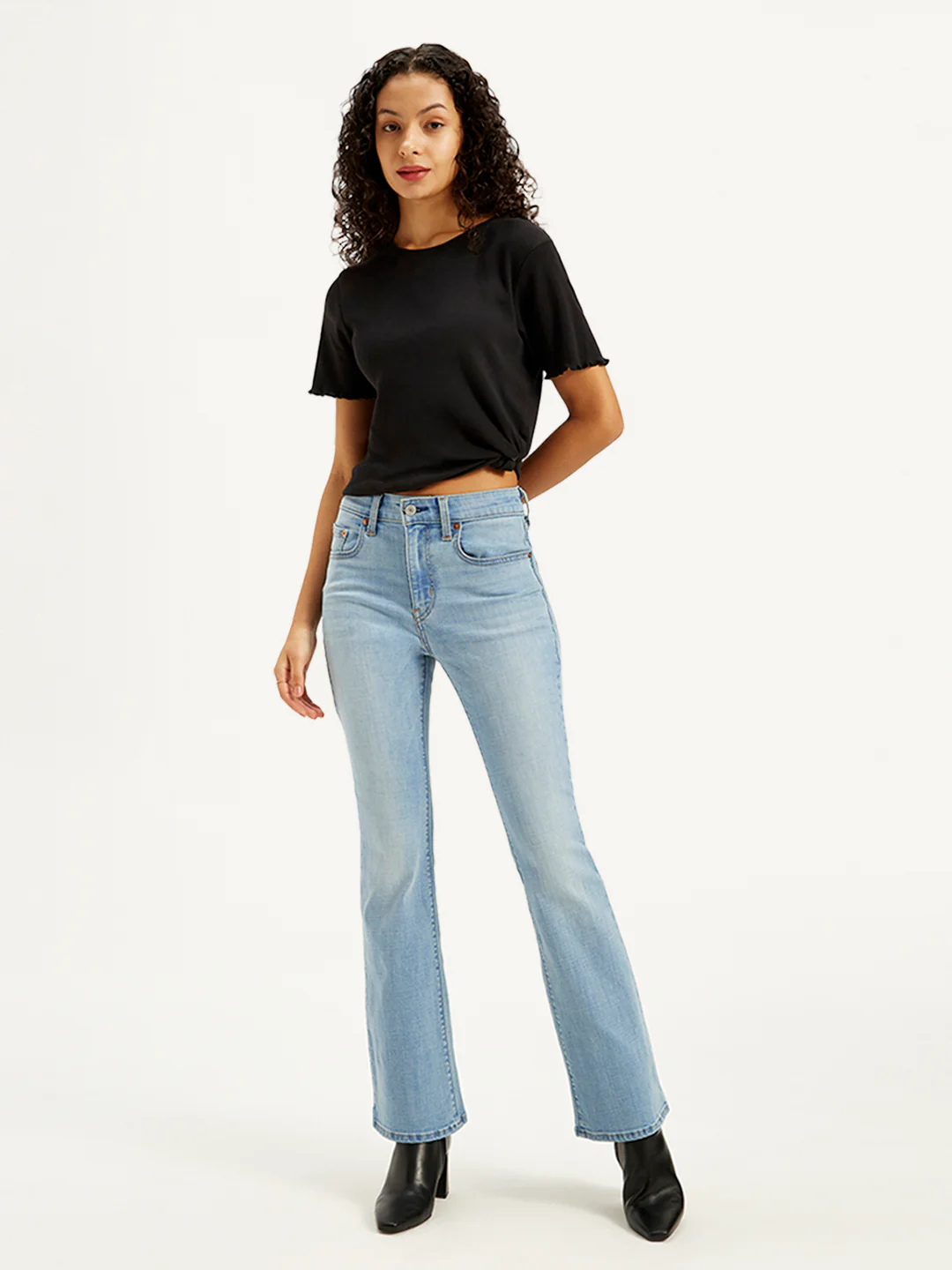 Women's 725 Light Blue Bootcut Fit High Rise Jeans - Image 6
