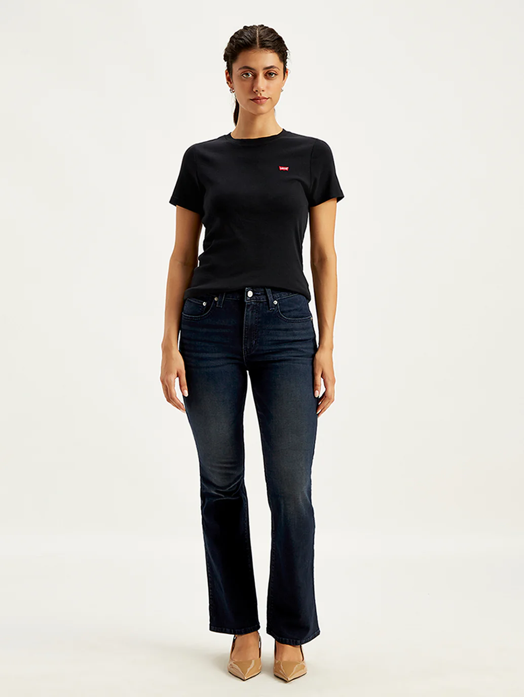 Women's 725 Navy Blue Bootcut Fit High Rise Jeans - Image 3
