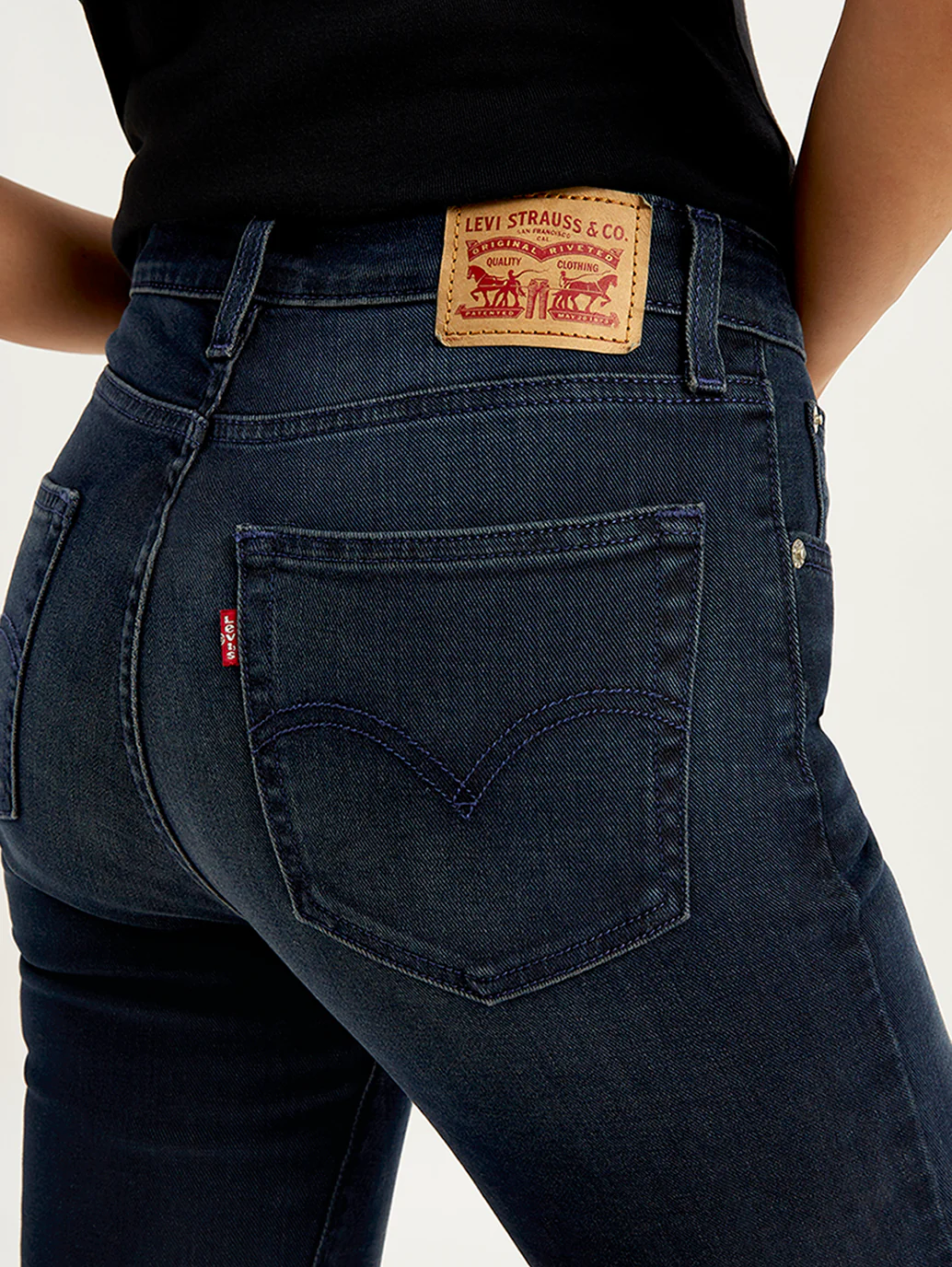 Women's 725 Navy Blue Bootcut Fit High Rise Jeans - Image 6