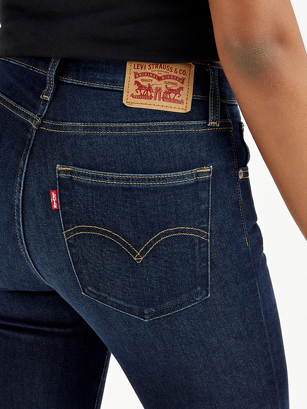 Women's 725 Navy Blue Bootcut Fit High Rise Jeans - Image 5