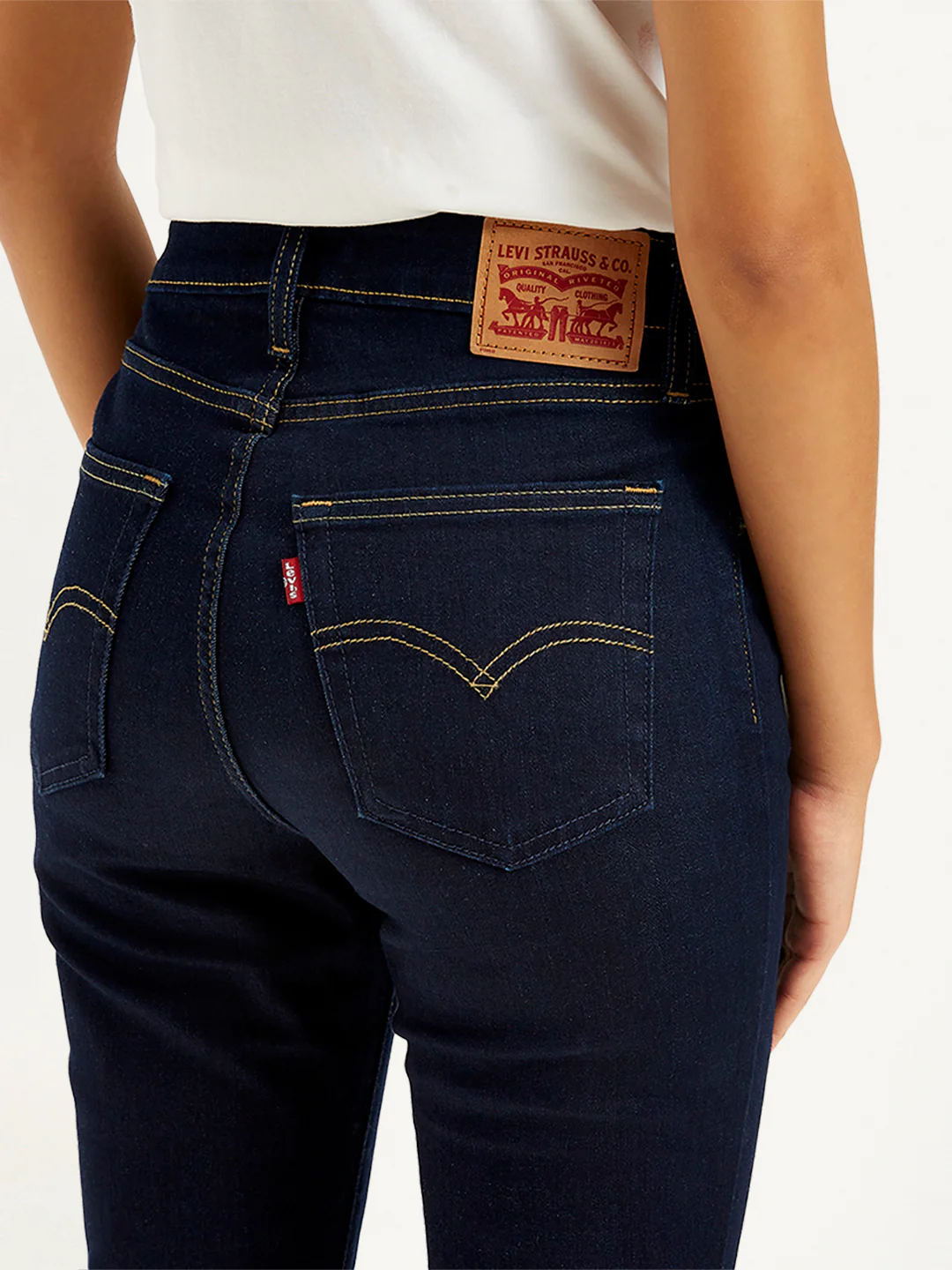 Women's 725 Navy Blue Bootcut Fit High Rise Jeans - Image 5