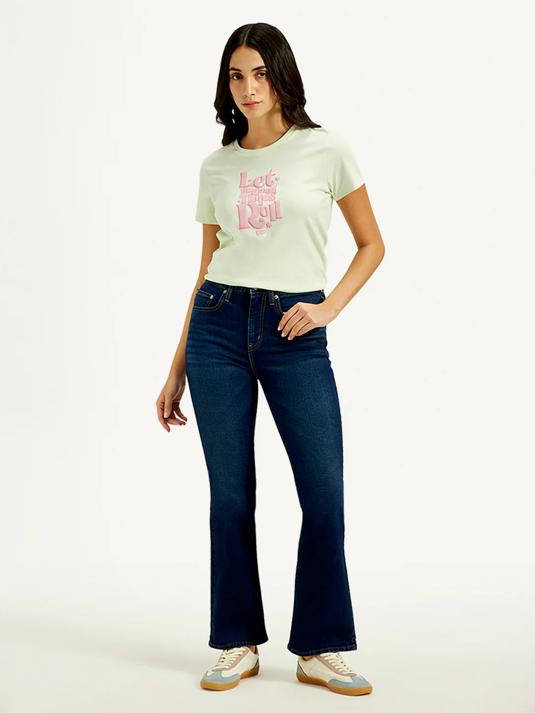 Women's 725 Navy Blue Bootcut Fit High Rise Jeans - Image 2