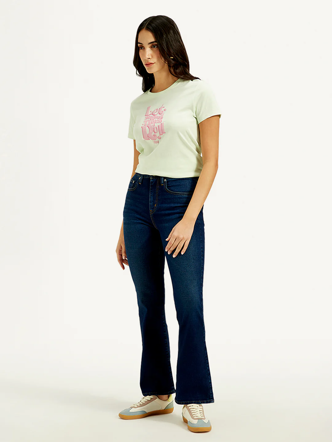 Women's 725 Navy Blue Bootcut Fit High Rise Jeans - Image 5