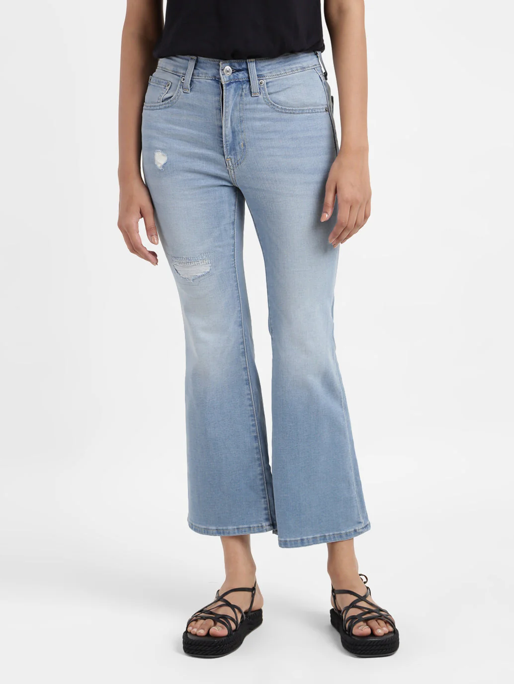 Women's 726 Blue Flared Fit High Rise Jeans - Image 2