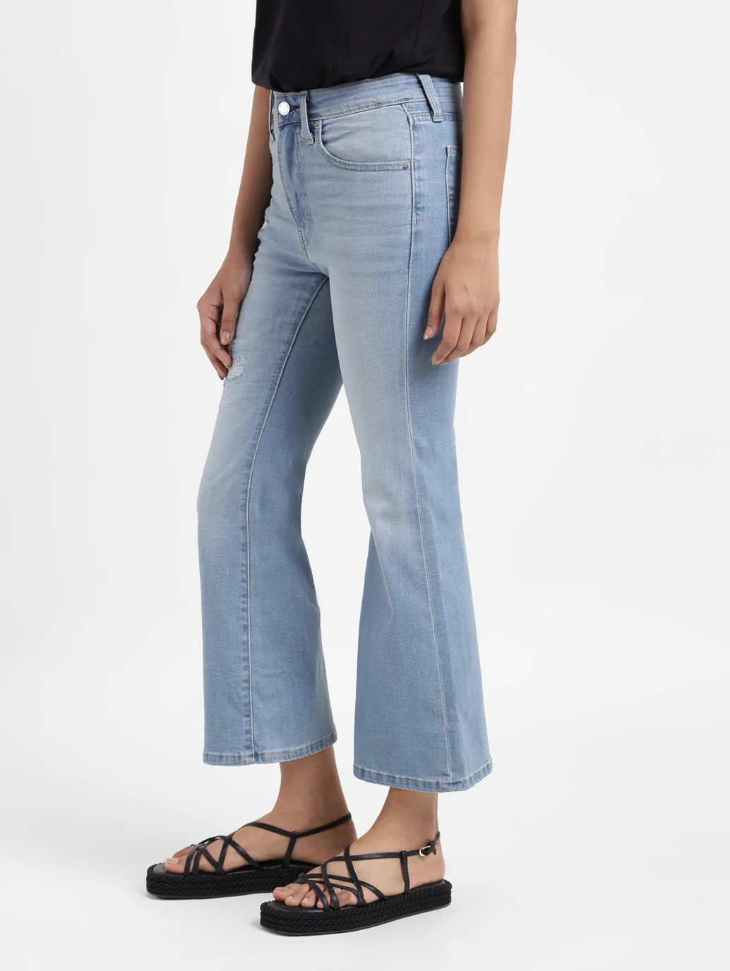 Women's 726 Blue Flared Fit High Rise Jeans - Image 5