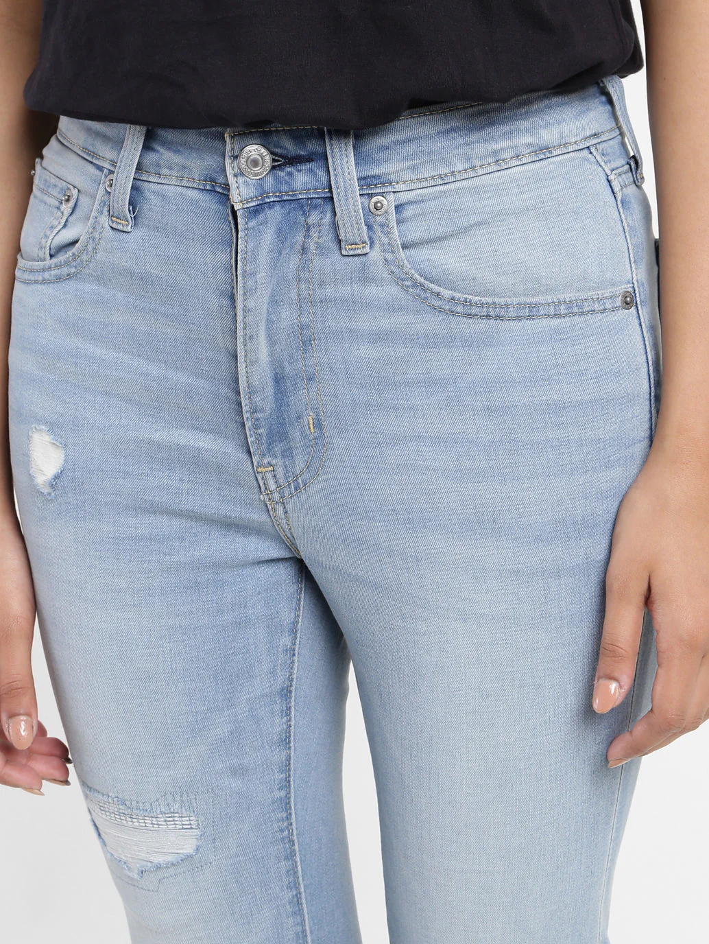 Women's 726 Blue Flared Fit High Rise Jeans - Image 7