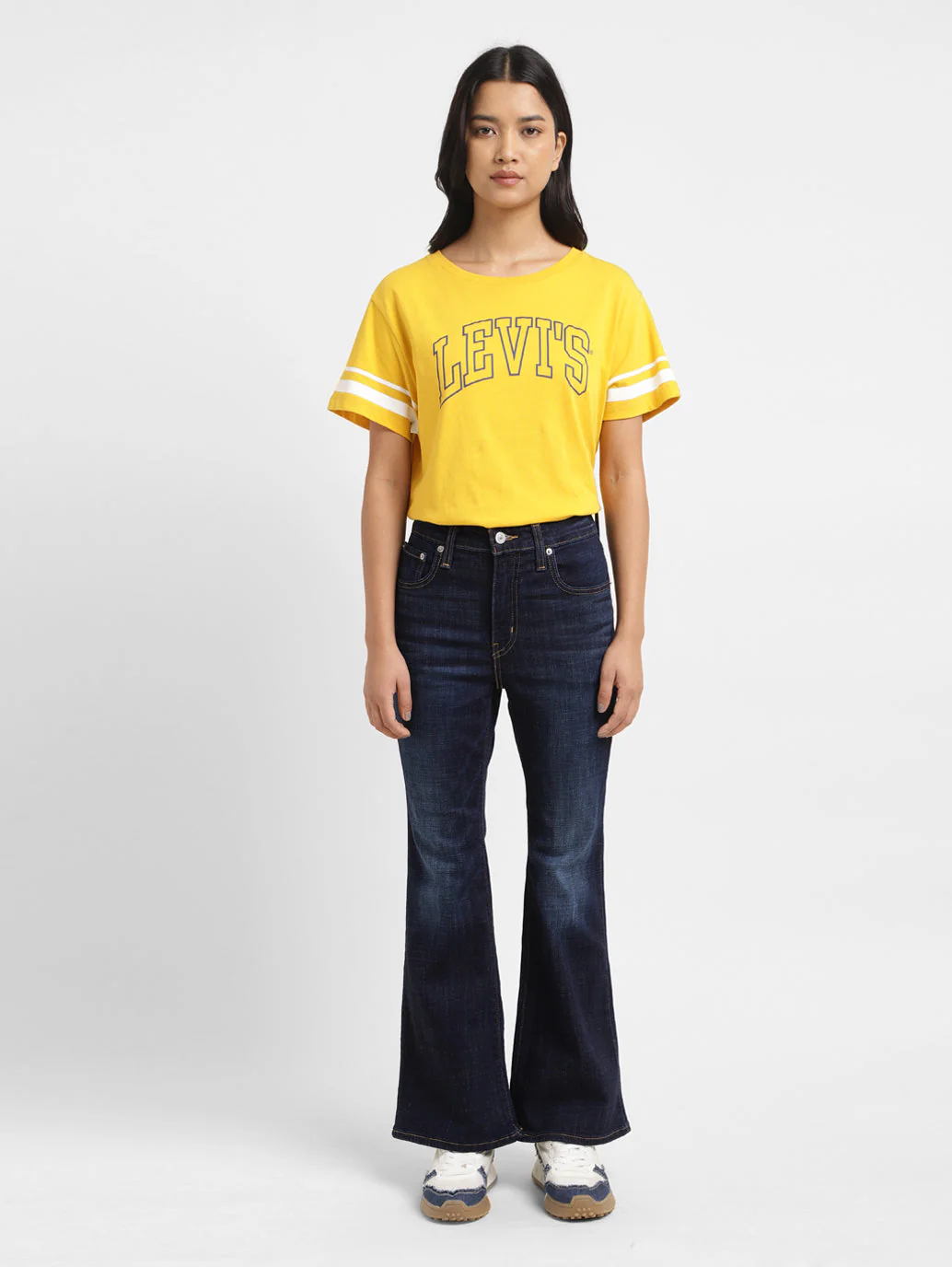 Women's 726 Blue Flared Fit High Rise Jeans - Image 8