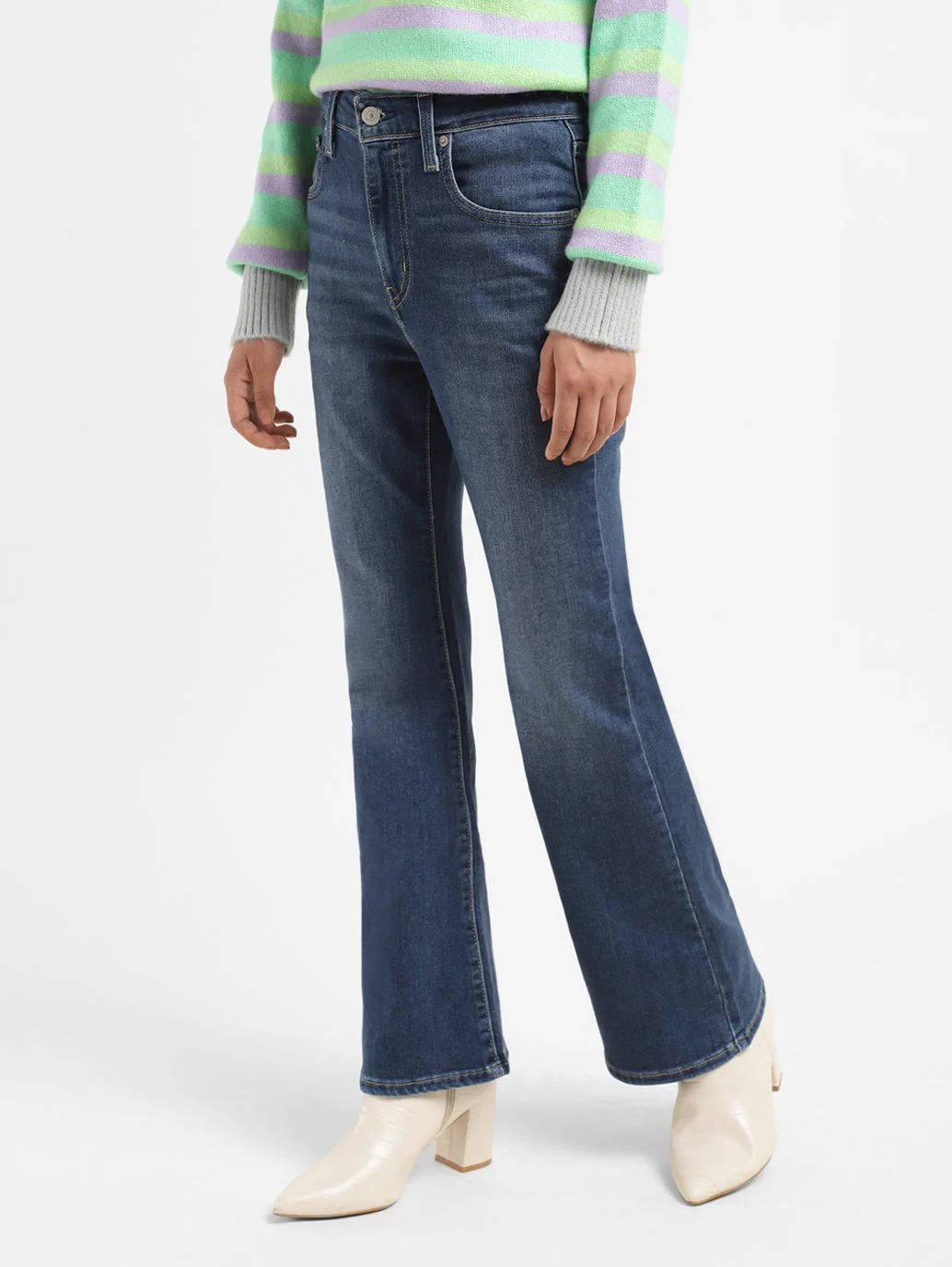 Women's 726 Indigo Flared Fit High Rise Jeans - Image 5