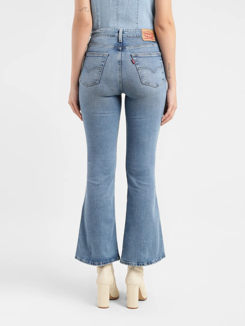 Women's 726 Blue Flared Fit High Rise Jeans - Image 3