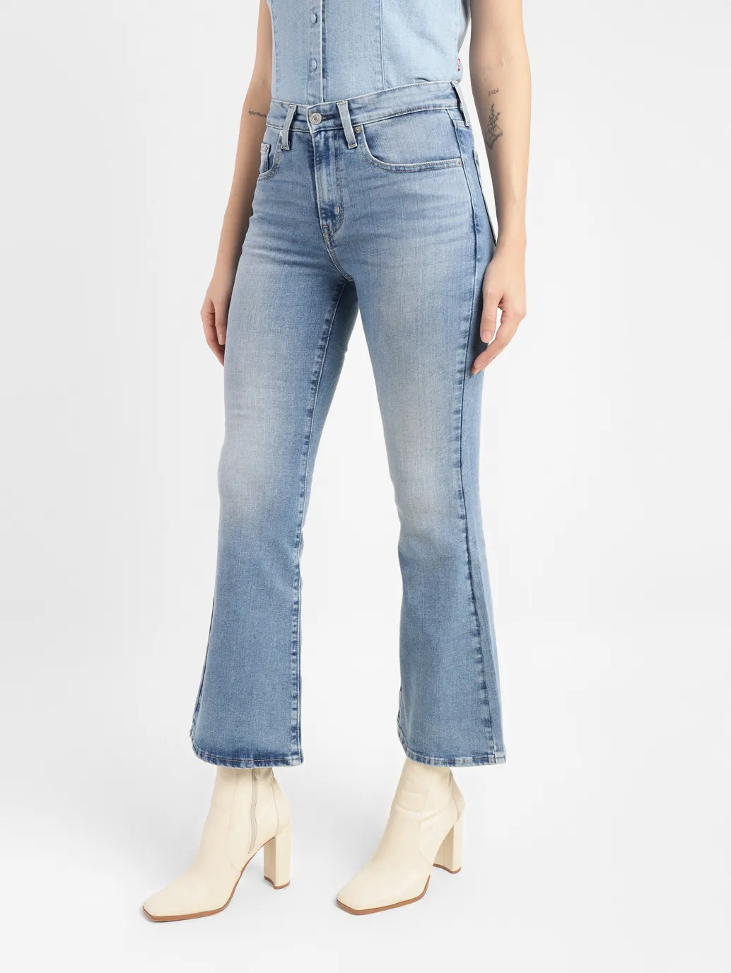 Women's 726 Blue Flared Fit High Rise Jeans - Image 5
