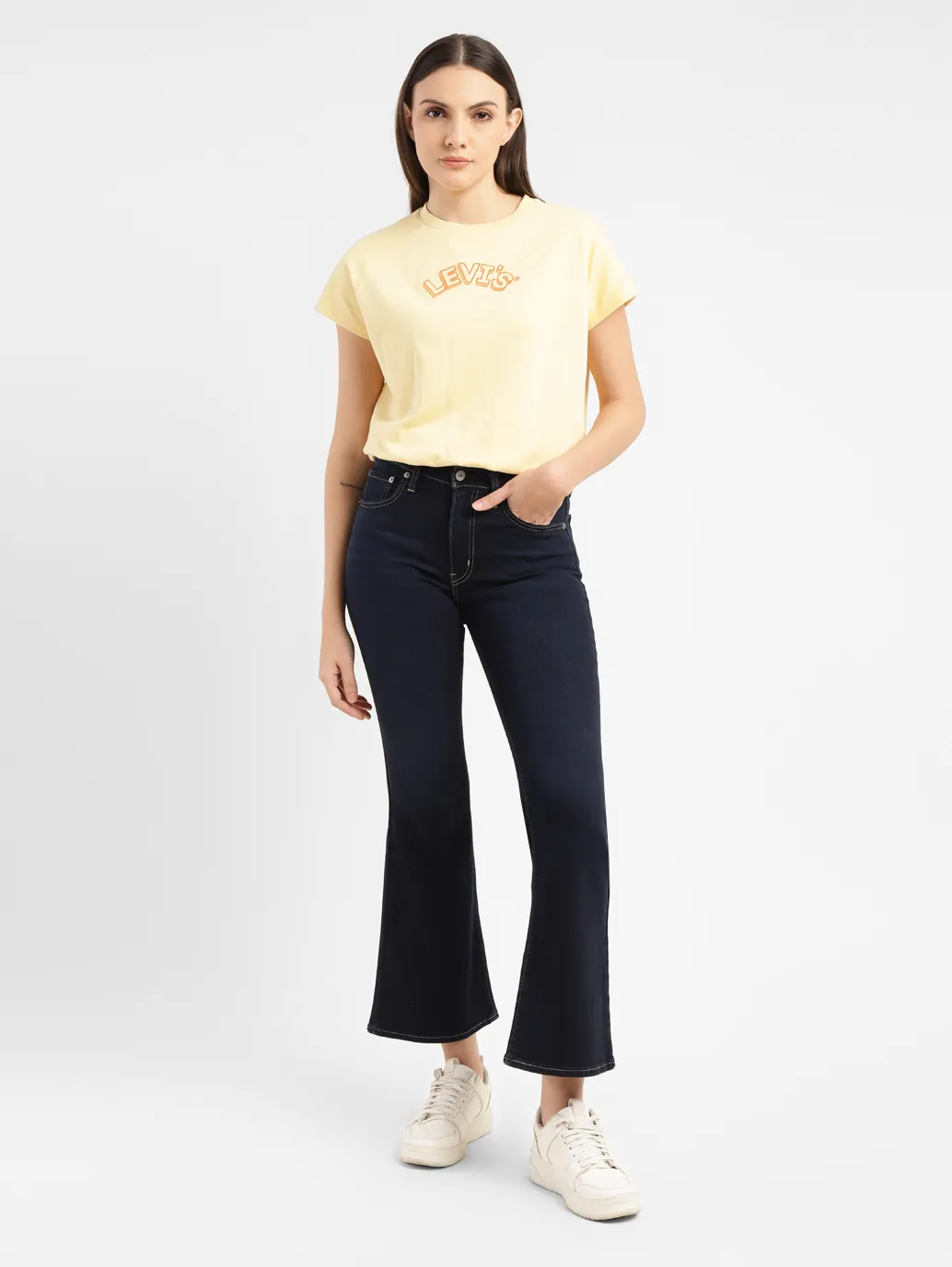 Women's 726 Blue Flared Fit High Rise Jeans - Image 8