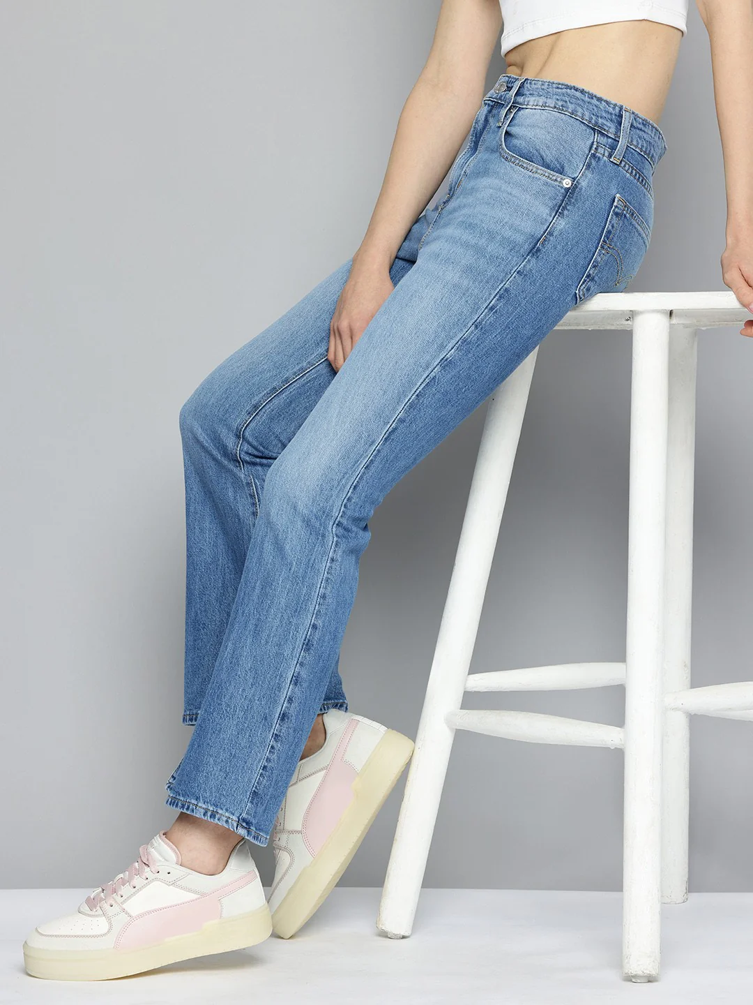 Women's 726 Blue Flared Fit High Rise Jeans - Image 5