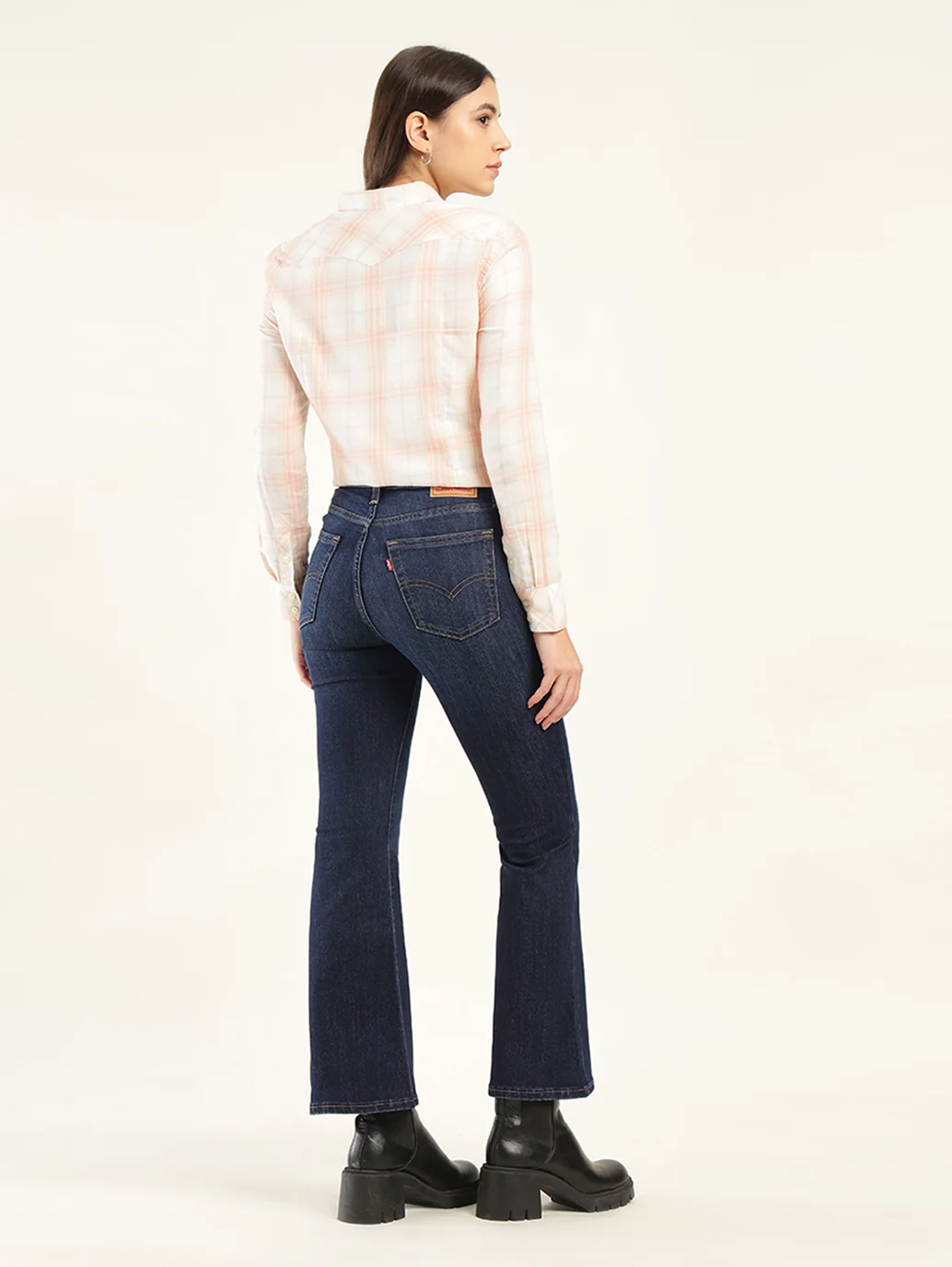Women's 726 Blue Flared Fit High Rise Jeans - Image 3
