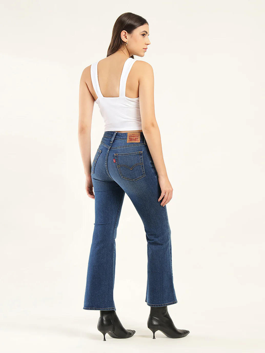 Women's 726 Blue Flared Fit High Rise Jeans - Image 3