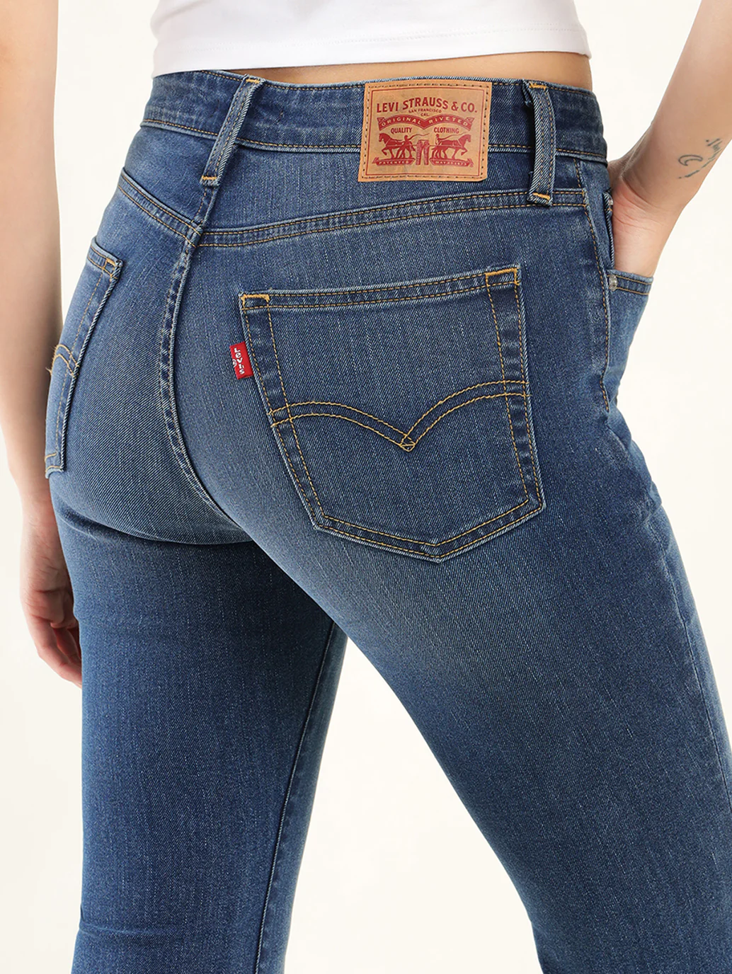 Women's 726 Blue Flared Fit High Rise Jeans - Image 5