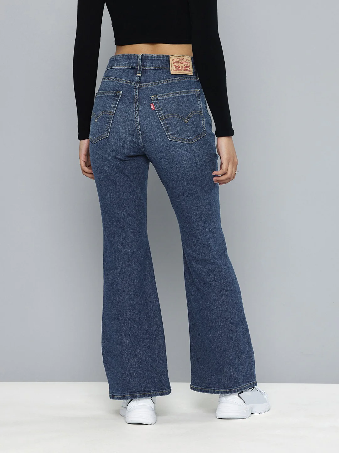 Women's 726 Blue Flared Fit High Rise Jeans - Image 2