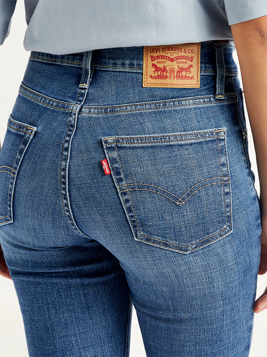 Women's 726 Blue Flared Fit High Rise Jeans - Image 6