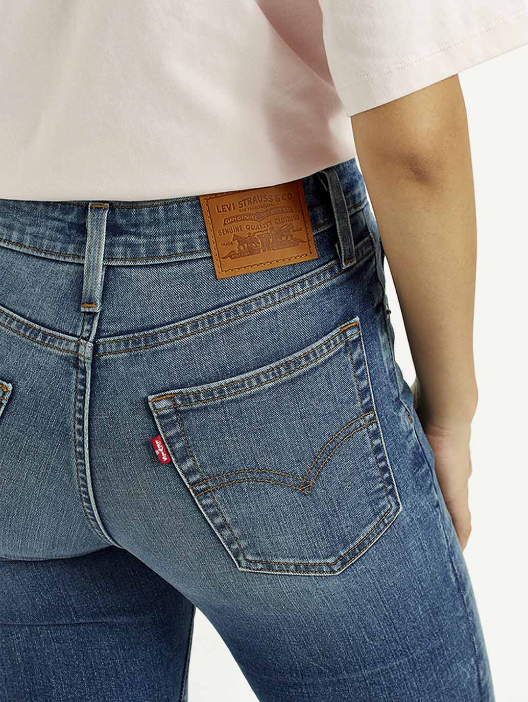 Women's 726 Blue Flared Fit High Rise Jeans - Image 5