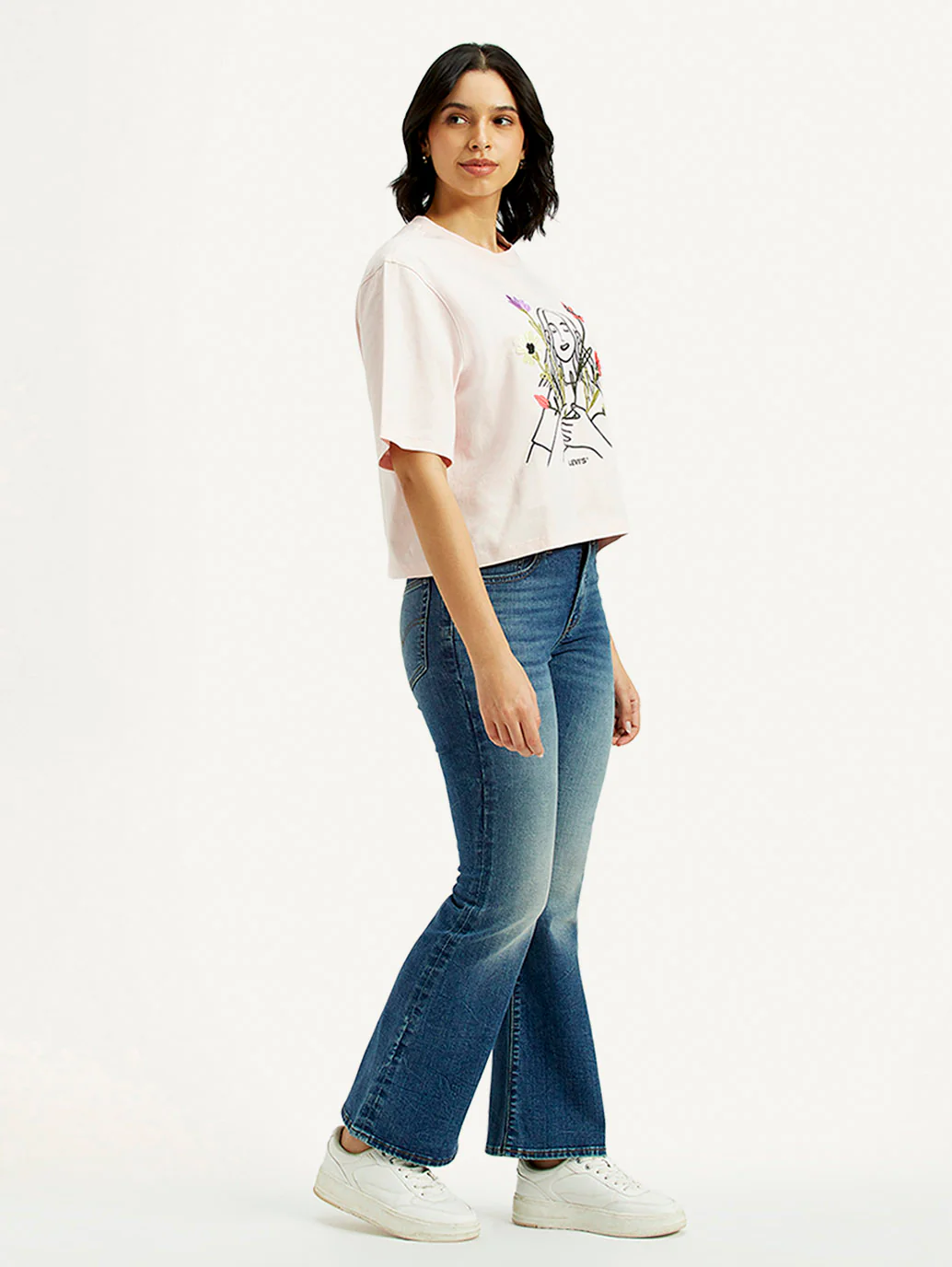 Women's 726 Blue Flared Fit High Rise Jeans - Image 6