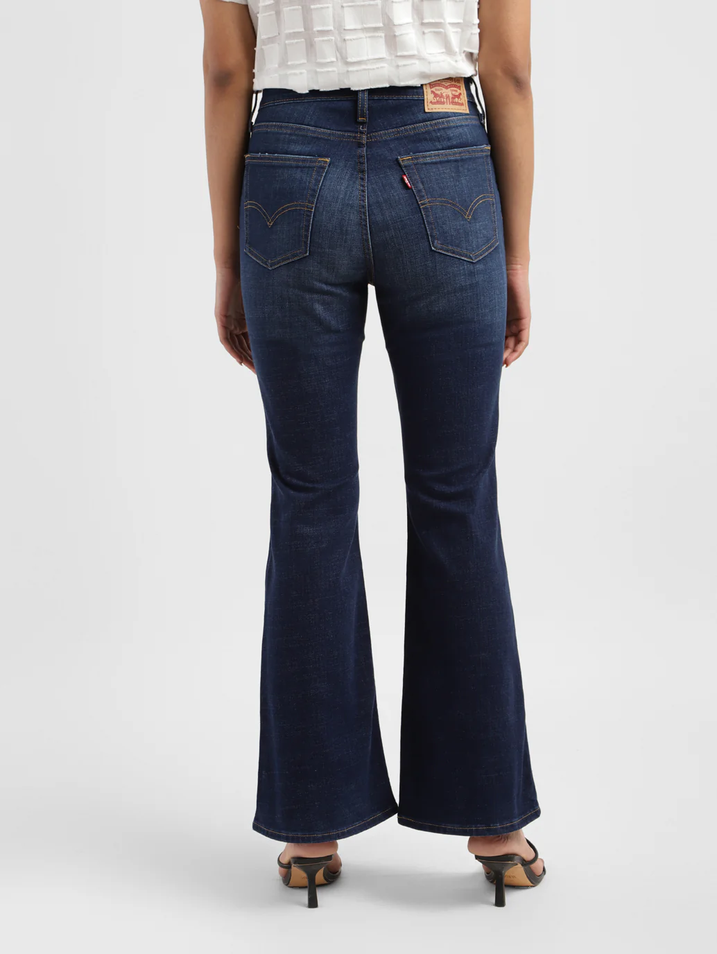 Women's 726 Blue Flared Fit Mid Rise Jeans - Image 3