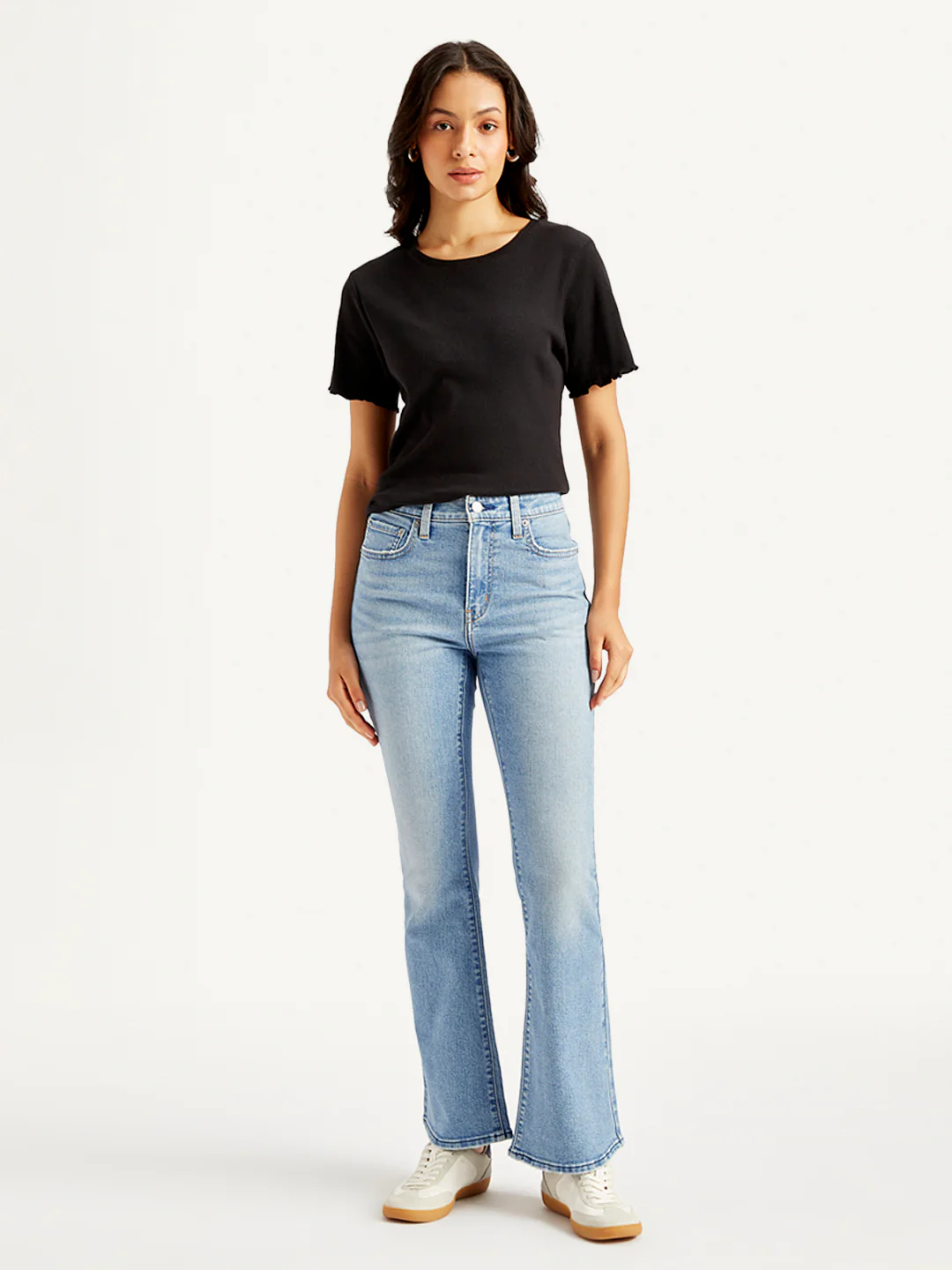 Women's 726 Blue Flared Fit High Rise Jeans - Image 2