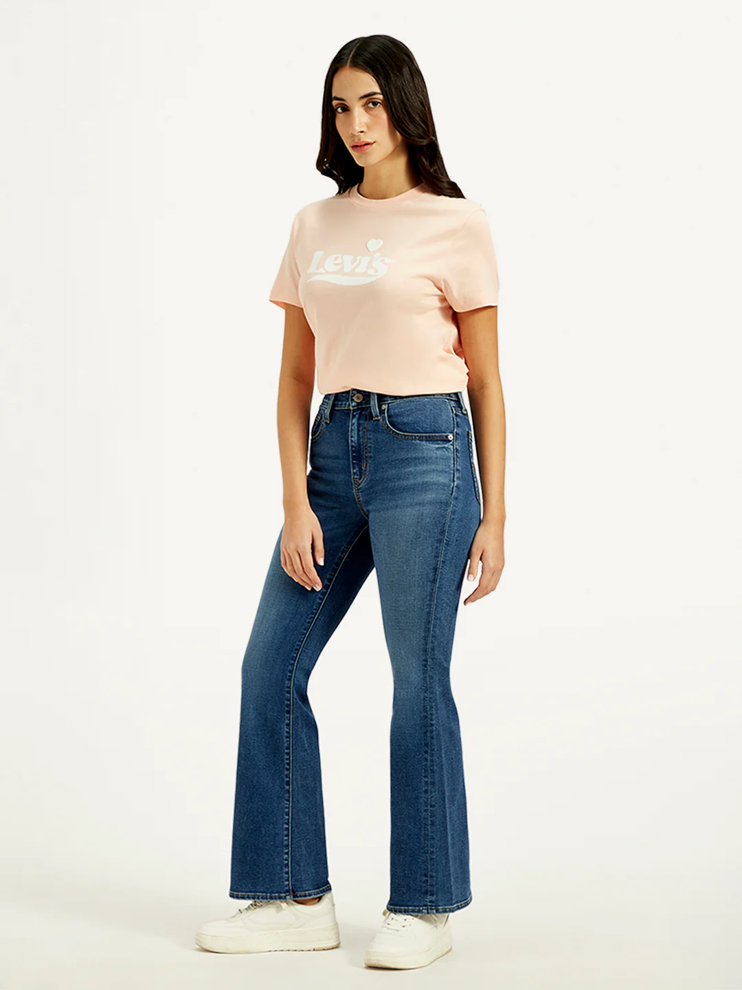 Women's 726 Blue Flared Fit High Rise Jeans - Image 5