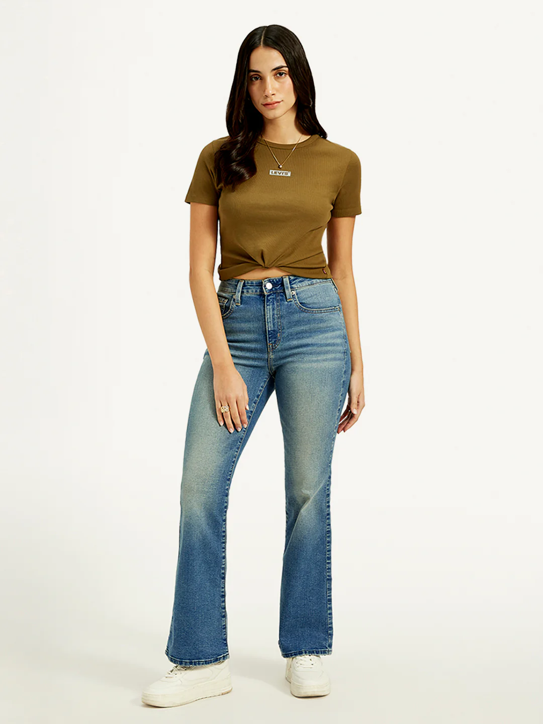 Women's 726 Blue Flared Fit High Rise Jeans
