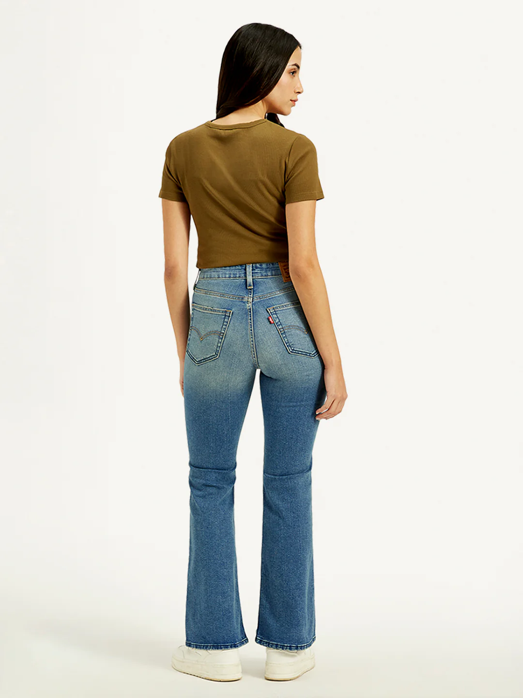 Women's 726 Blue Flared Fit High Rise Jeans - Image 3