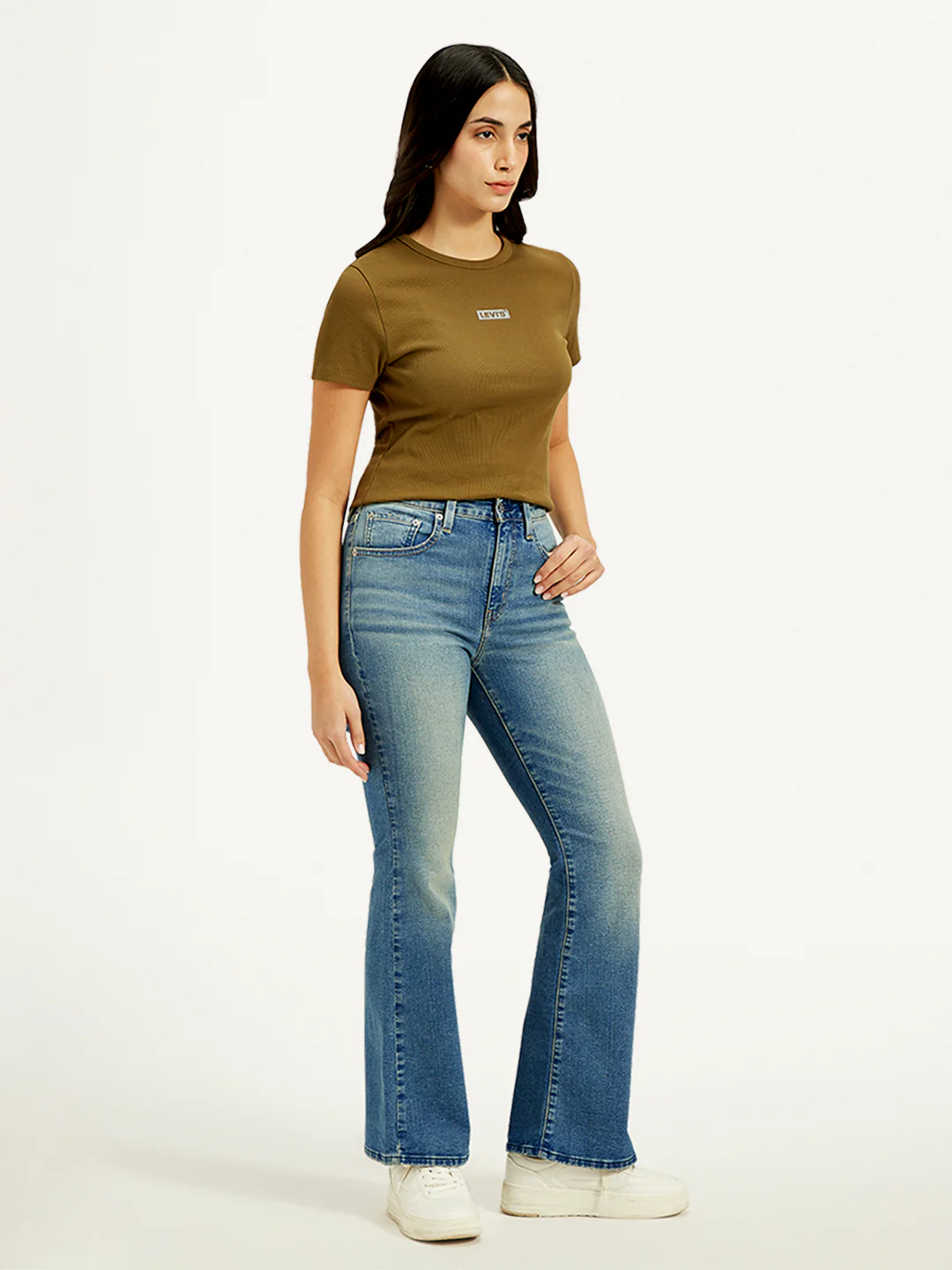 Women's 726 Blue Flared Fit High Rise Jeans - Image 5