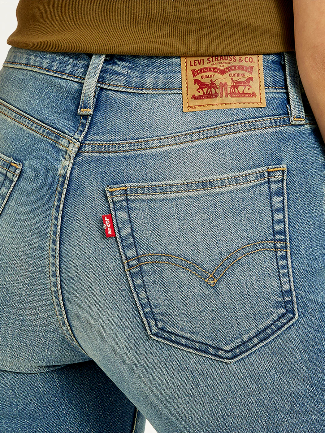 Women's 726 Blue Flared Fit High Rise Jeans - Image 6