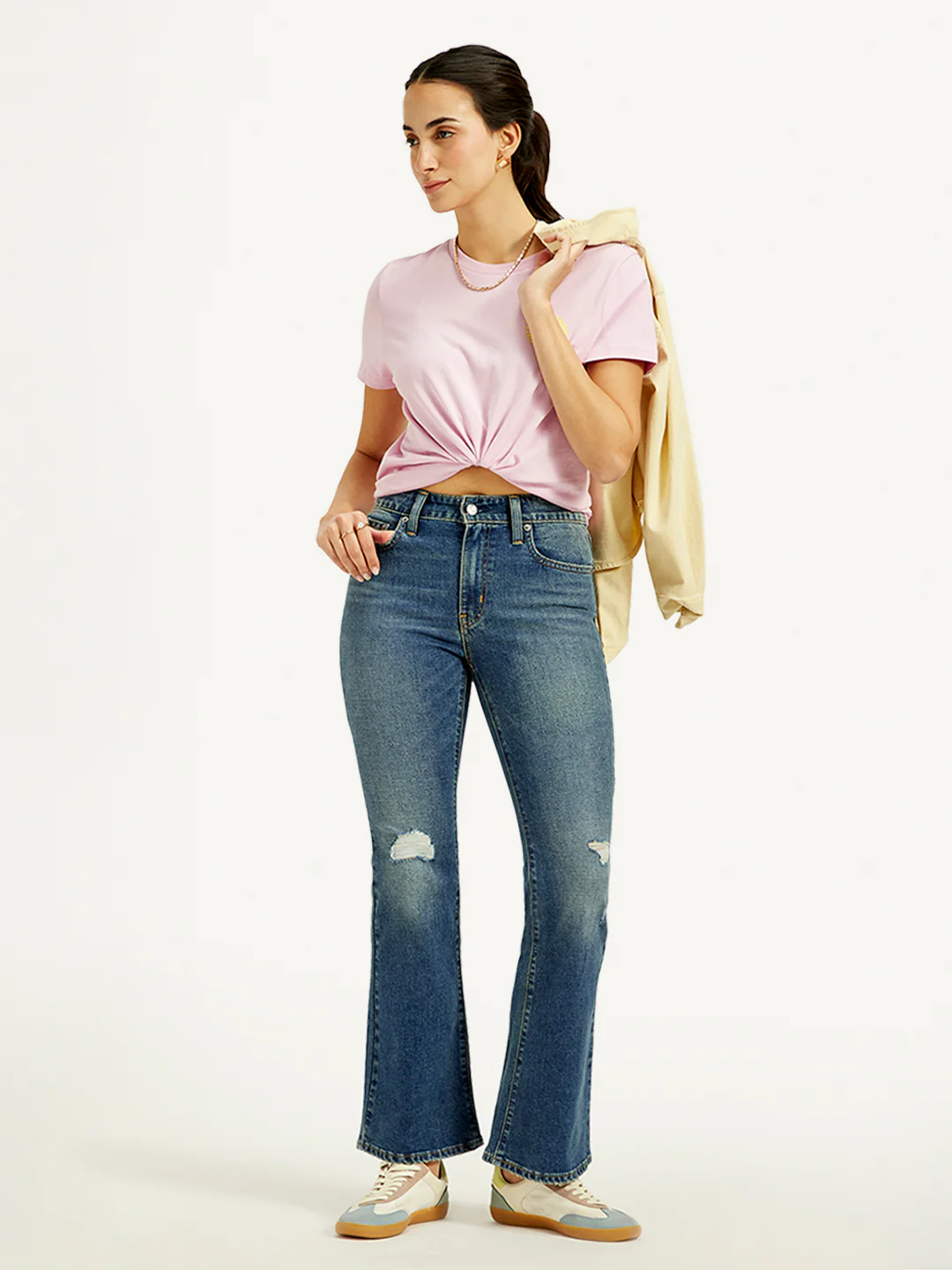Women's 726 Blue Flared Fit High Rise Jeans