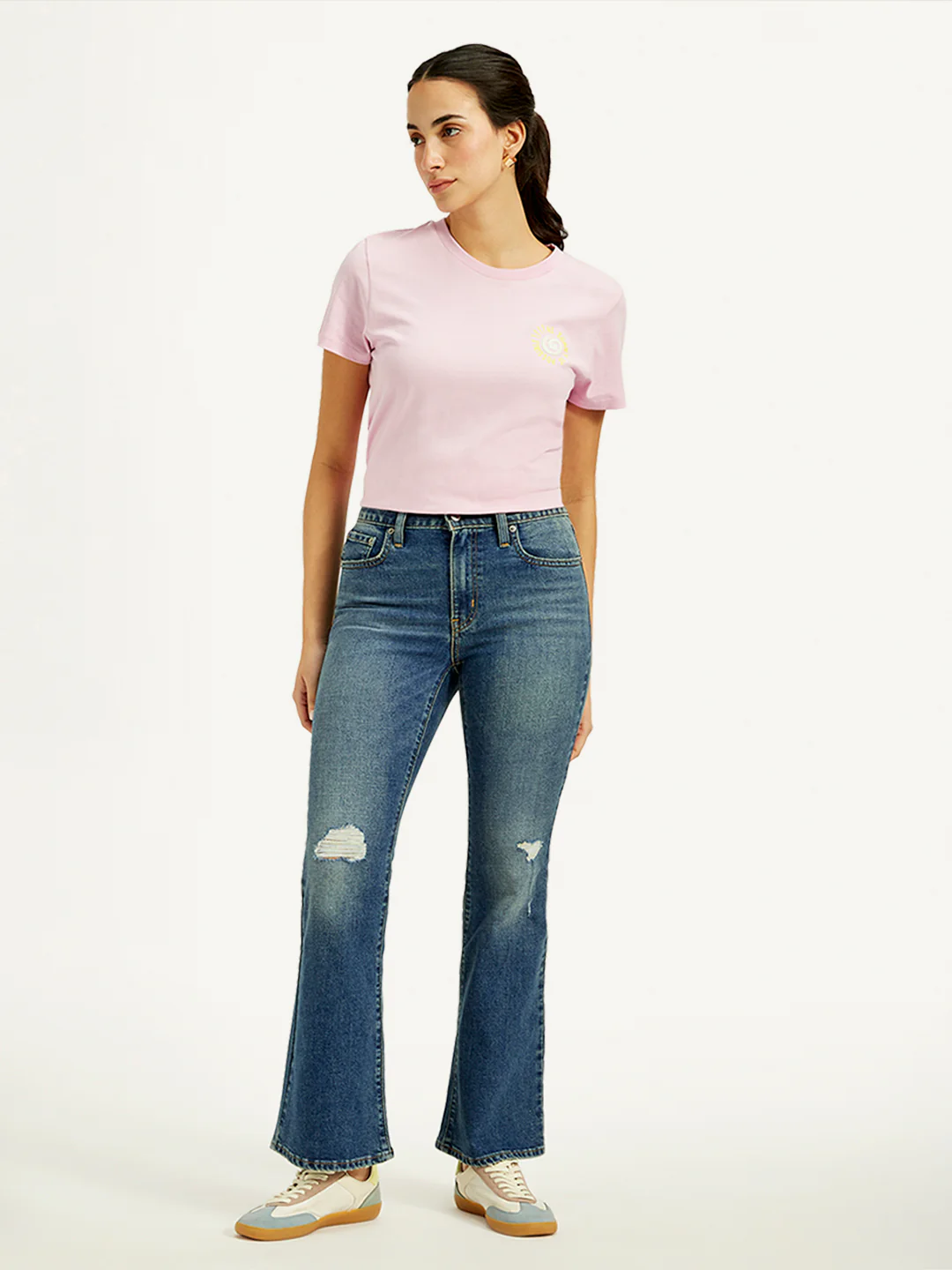 Women's 726 Blue Flared Fit High Rise Jeans - Image 2