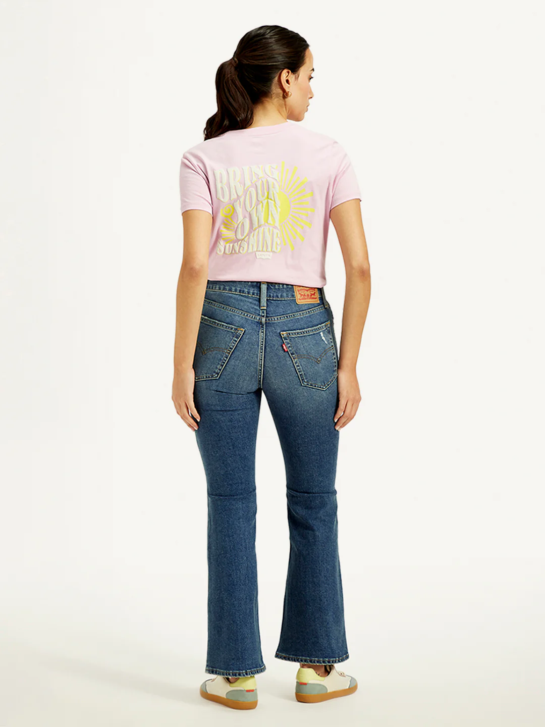 Women's 726 Blue Flared Fit High Rise Jeans - Image 3