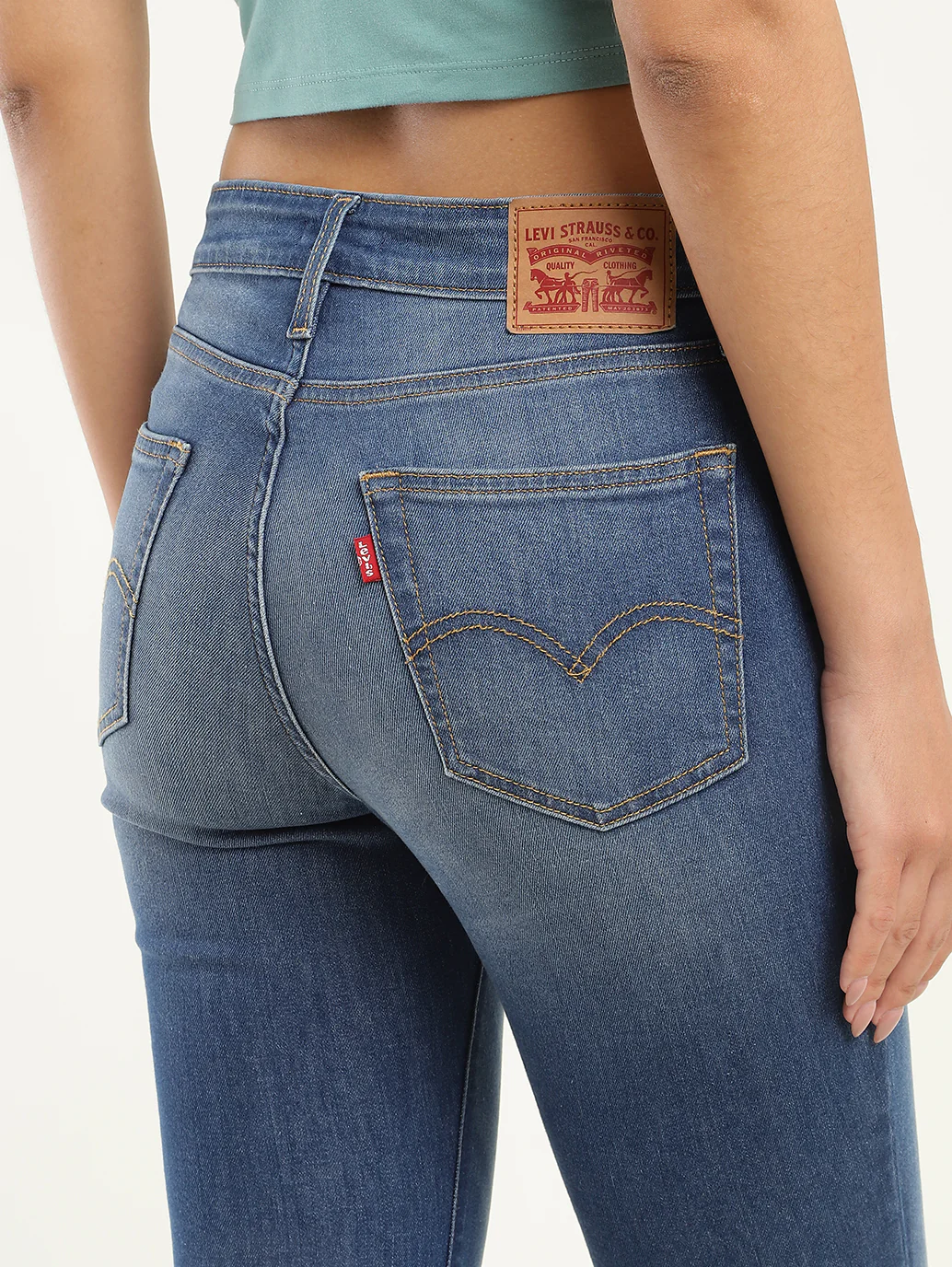 Women's 710 Blue Skinny Fit High Rise Jeans - Image 5