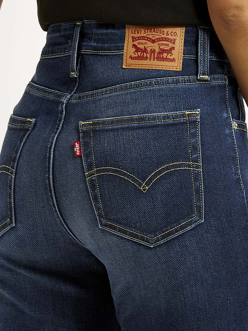 Women's 726 Navy Blue Flared Fit High Rise Jeans - Image 5