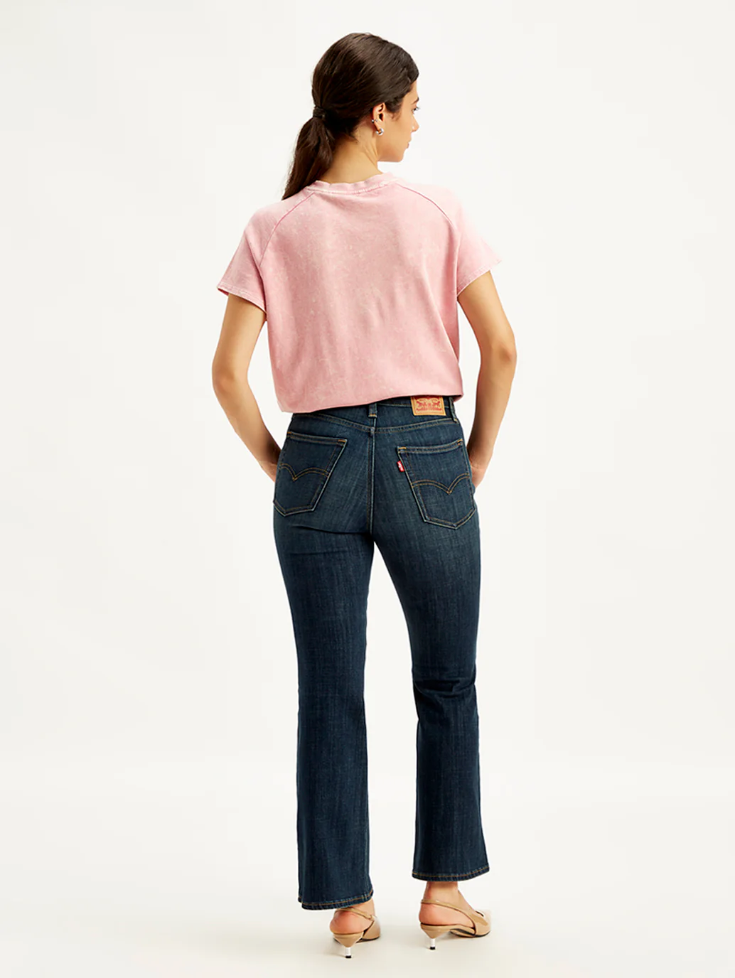 Women's 726 Blue Flared Fit High Rise Jeans - Image 3